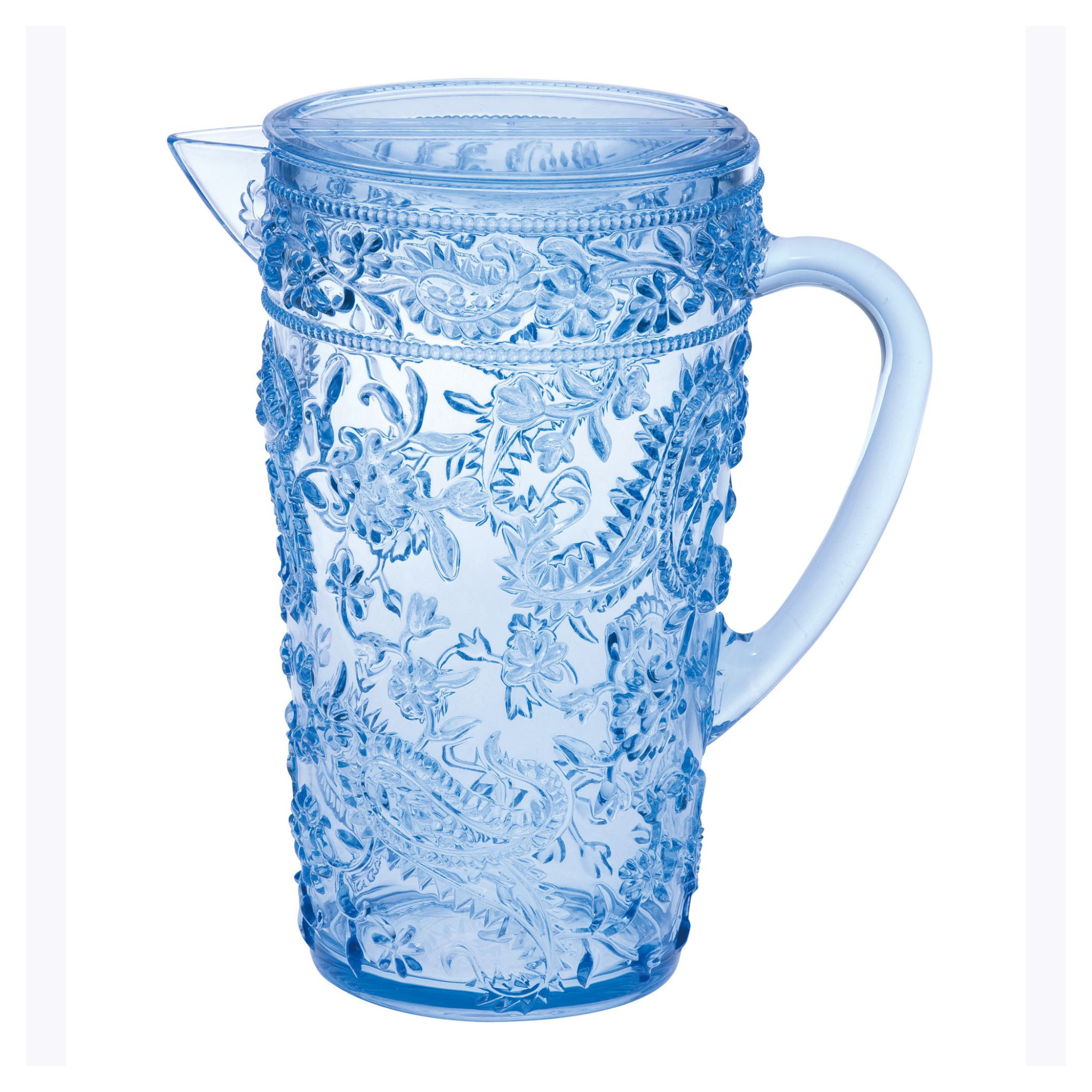 2.5 Quart Blue Paisley Acrylic Pitcher-523318-1