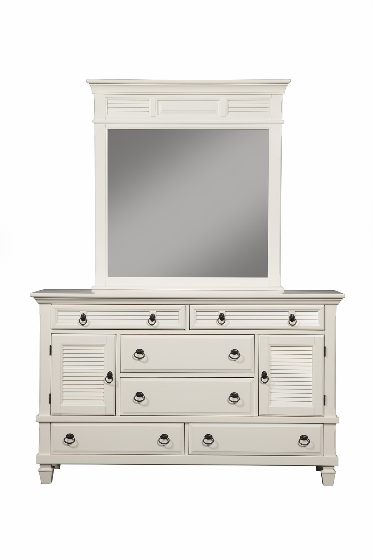 62" White Solid Wood Six Drawer Double Dresser-524109-1