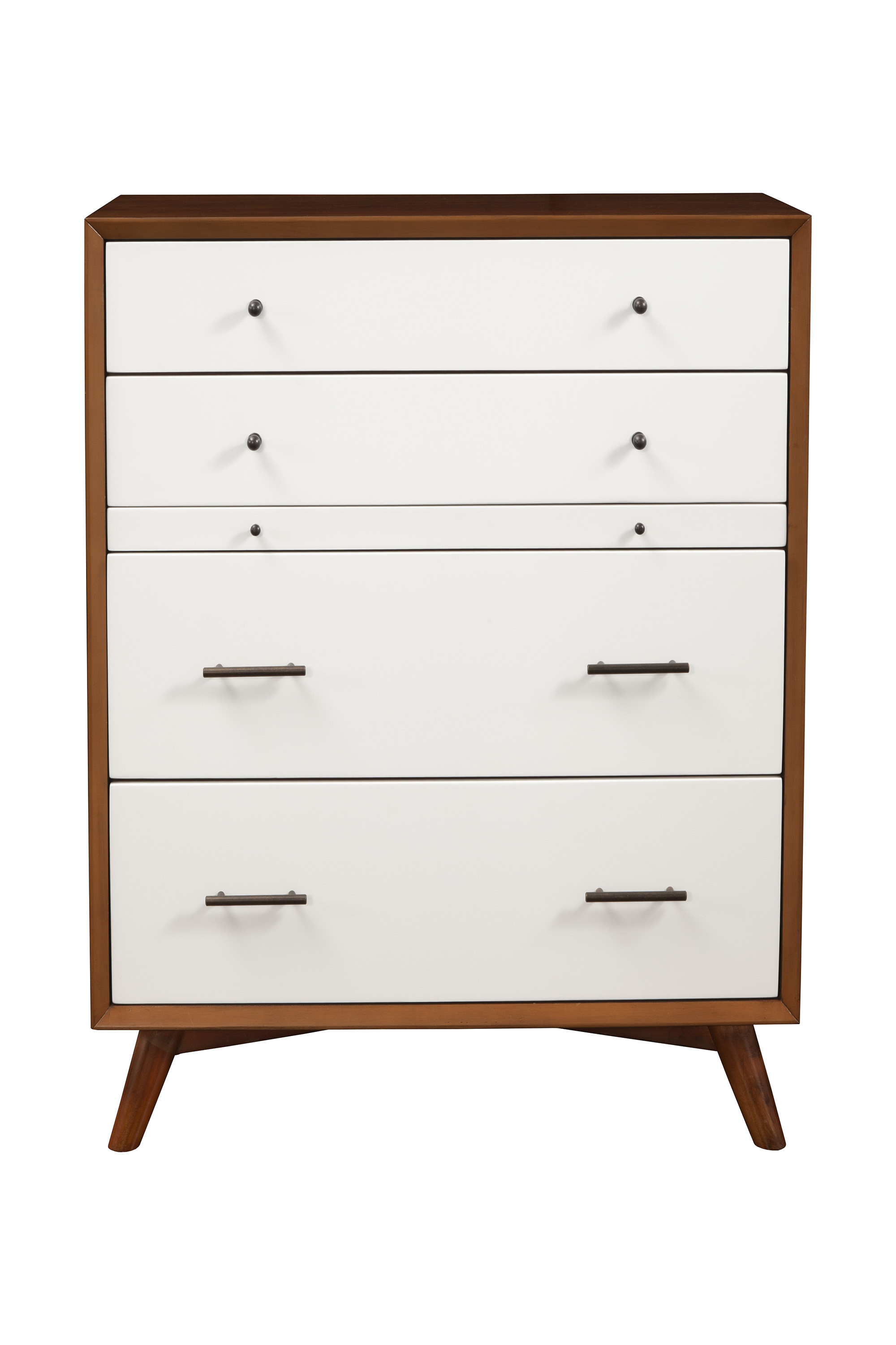 38" Brown and White Solid Wood Four Drawer Chest-524153-1