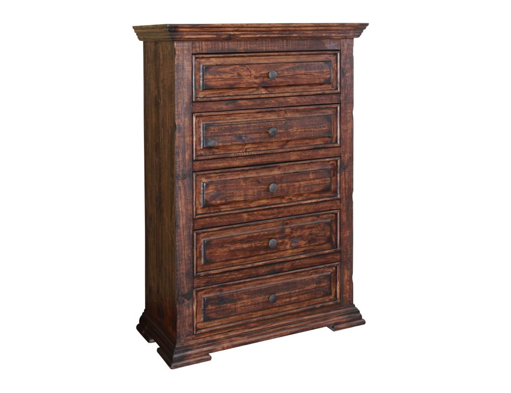 37" Chocolate Solid Wood Five Drawer Chest-524563-1