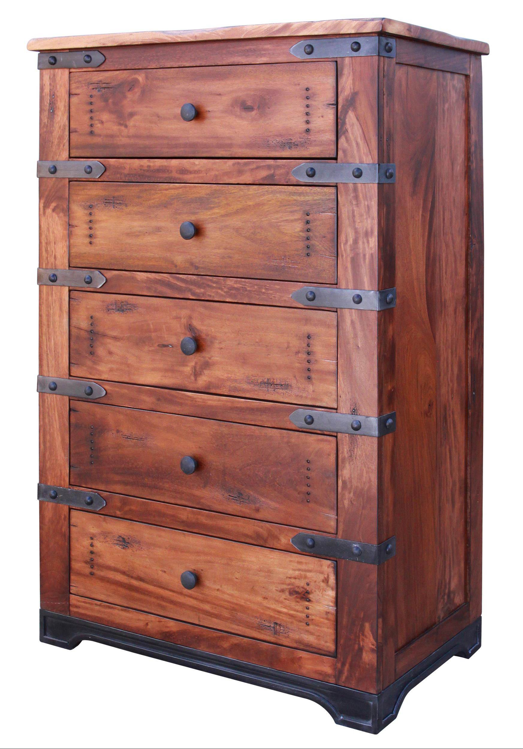 36" Natural Solid Wood Five Drawer Chest-524574-1