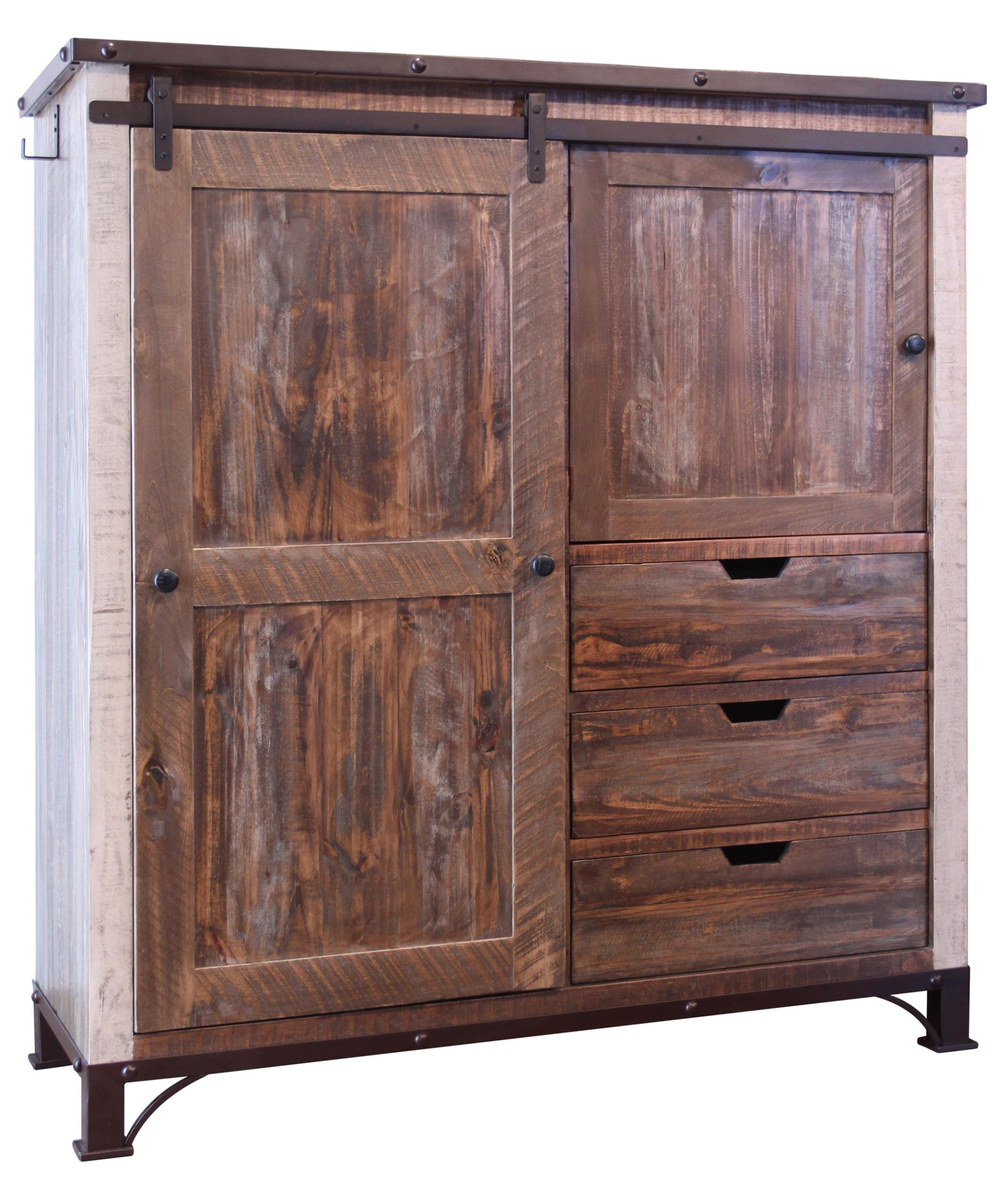 55" Brown Solid Wood Three Drawer Gentlemans Chest-524577-1