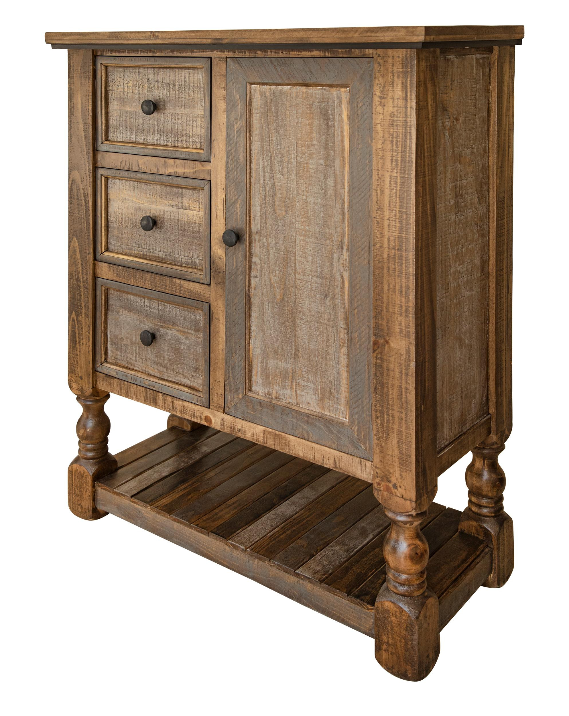 39" Brown Solid Wood Three Drawer Chest-524582-1