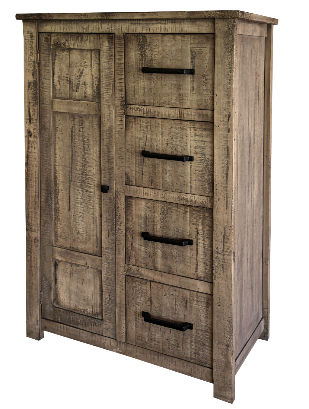 37" Brown Solid Wood Four Drawer Chest-524592-1