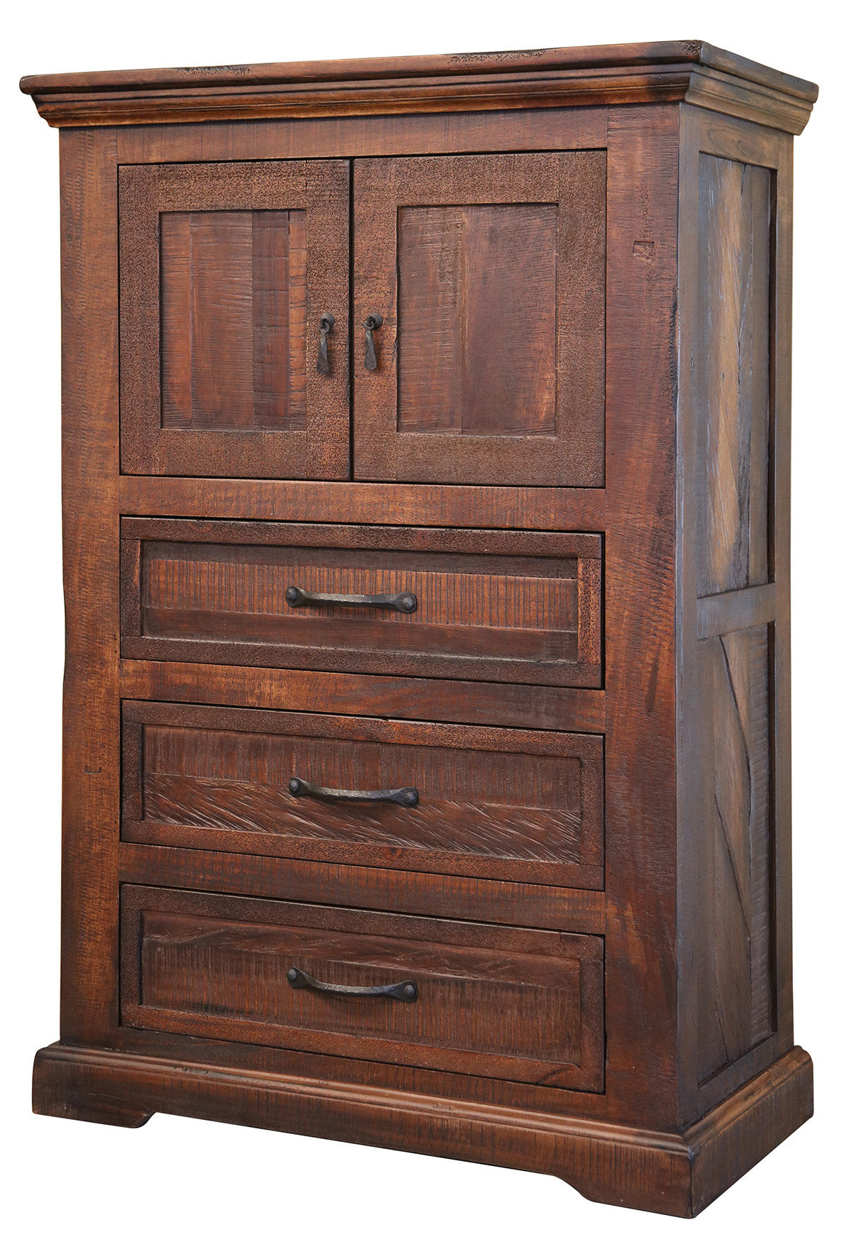 37" Brown Solid Wood Three Drawer Chest-524609-1