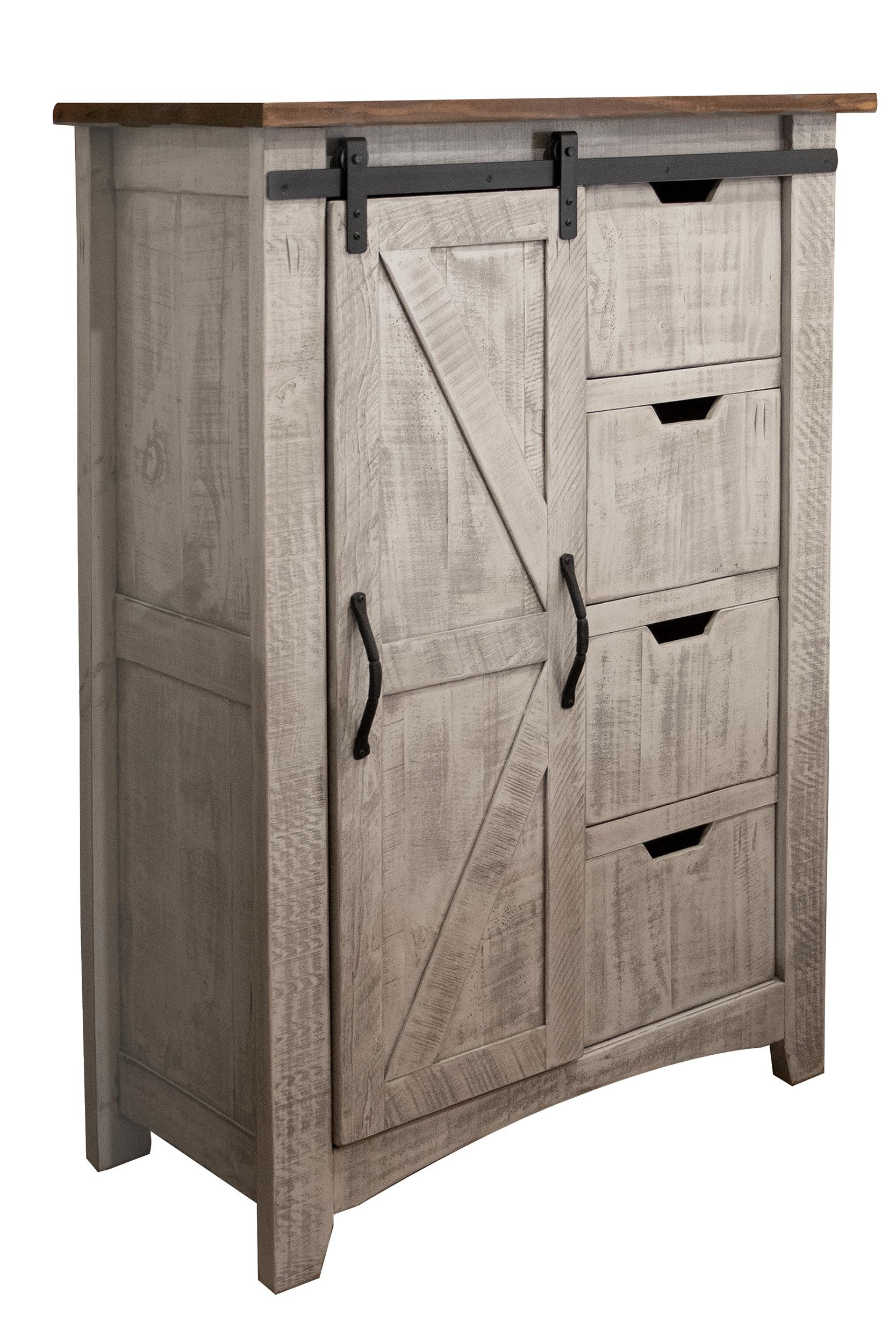 37" Light Gray Solid Wood Four Drawer Chest-524611-1