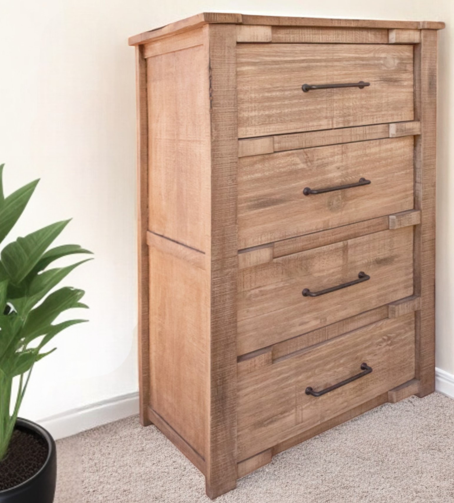 36" Natural Solid Wood Four Drawer Chest-524615-1