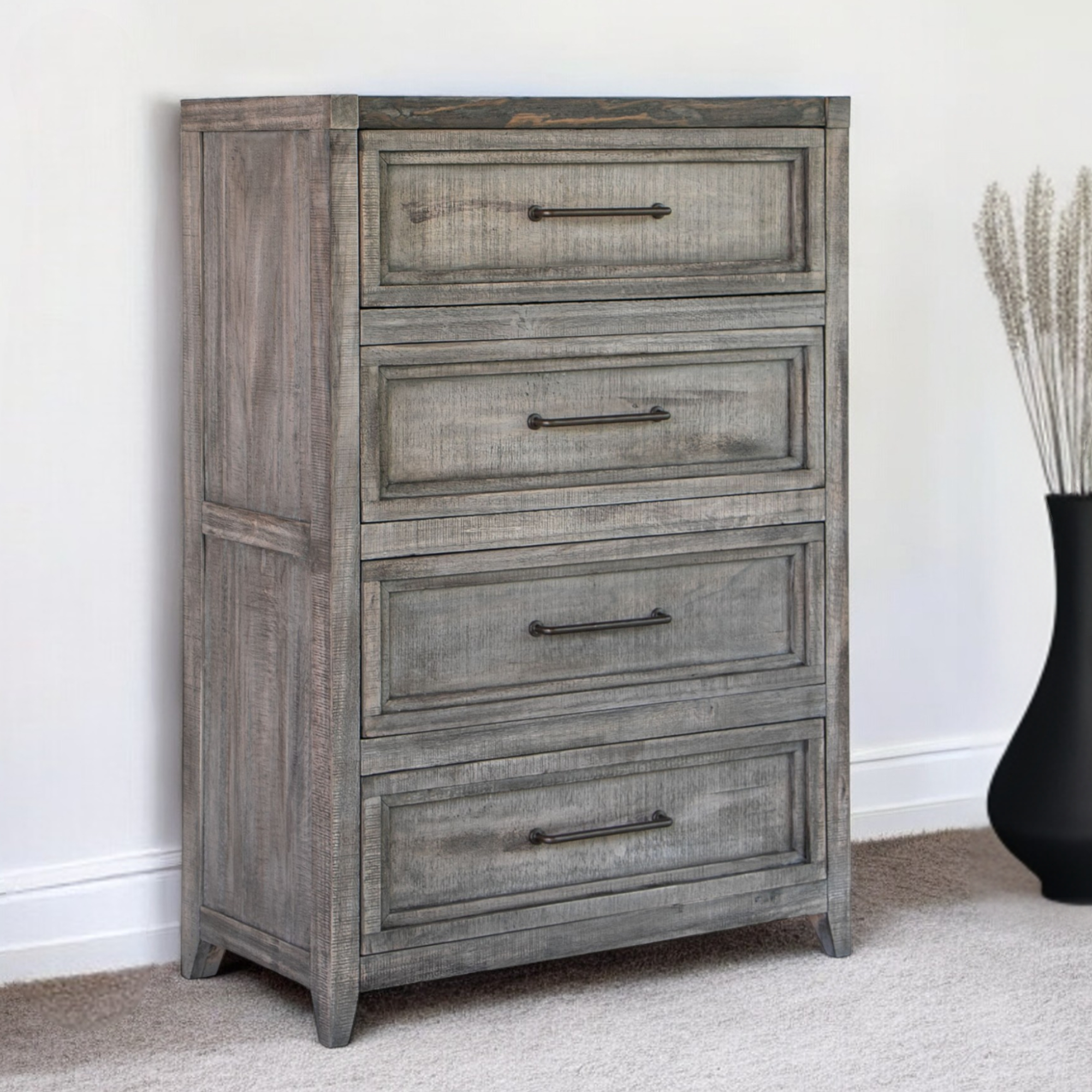 37" Brown Solid Wood Four Drawer Chest-524617-1