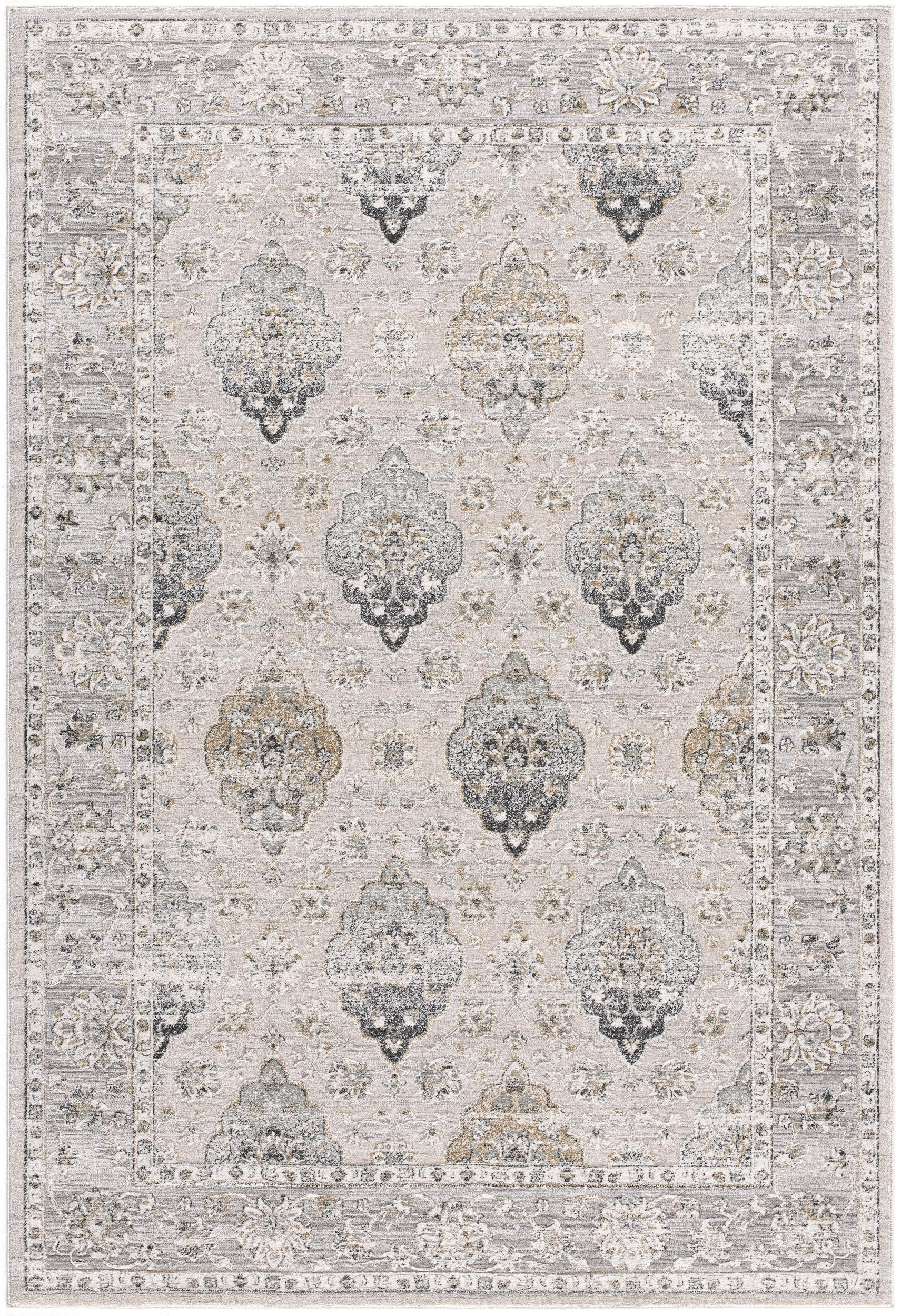 4 X 6 gray Oriental Washable Non Skid Area Rug