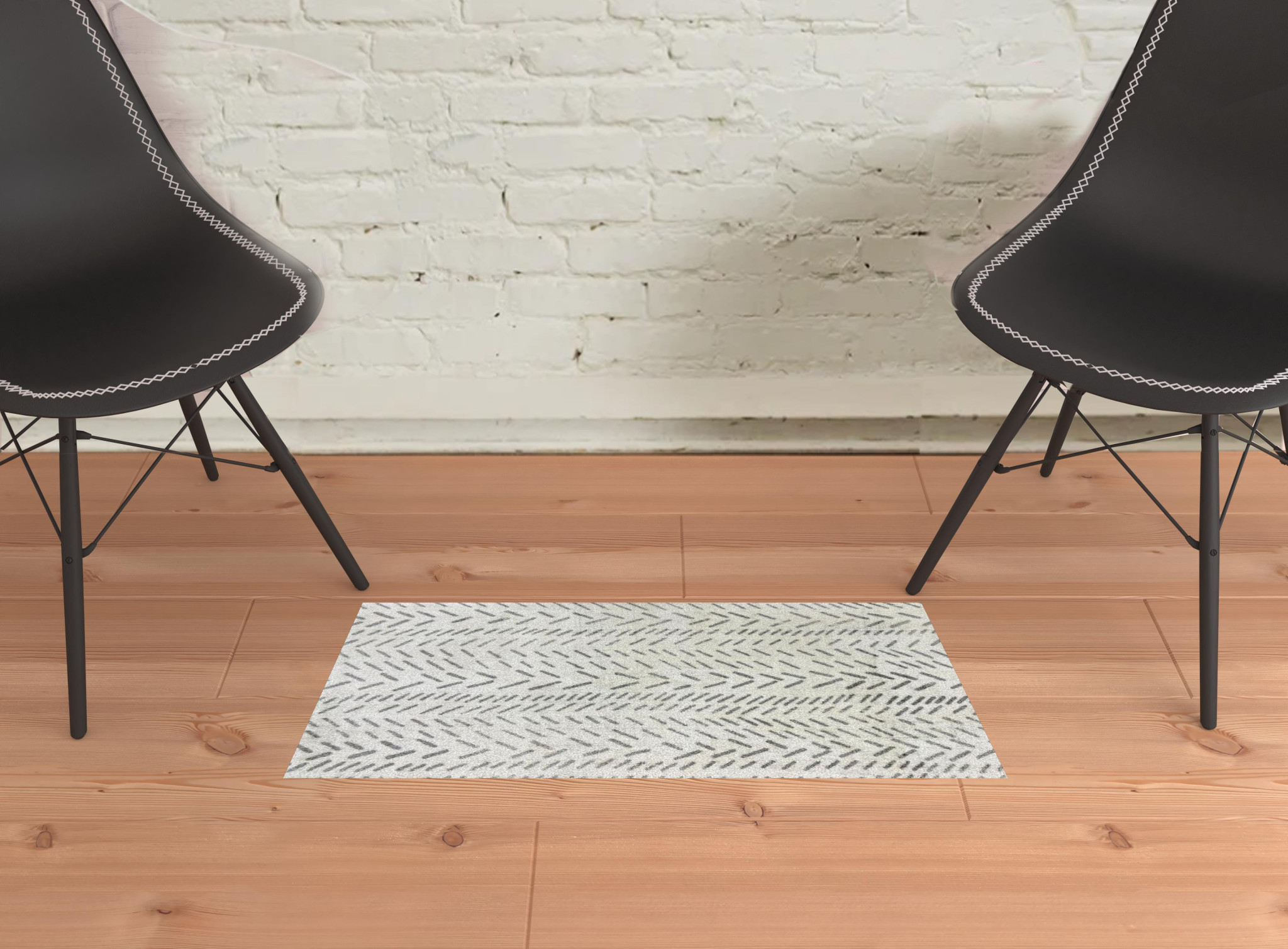 2 X 3 Taupe Abstract Machine Tufted Area Rug With UV Protection