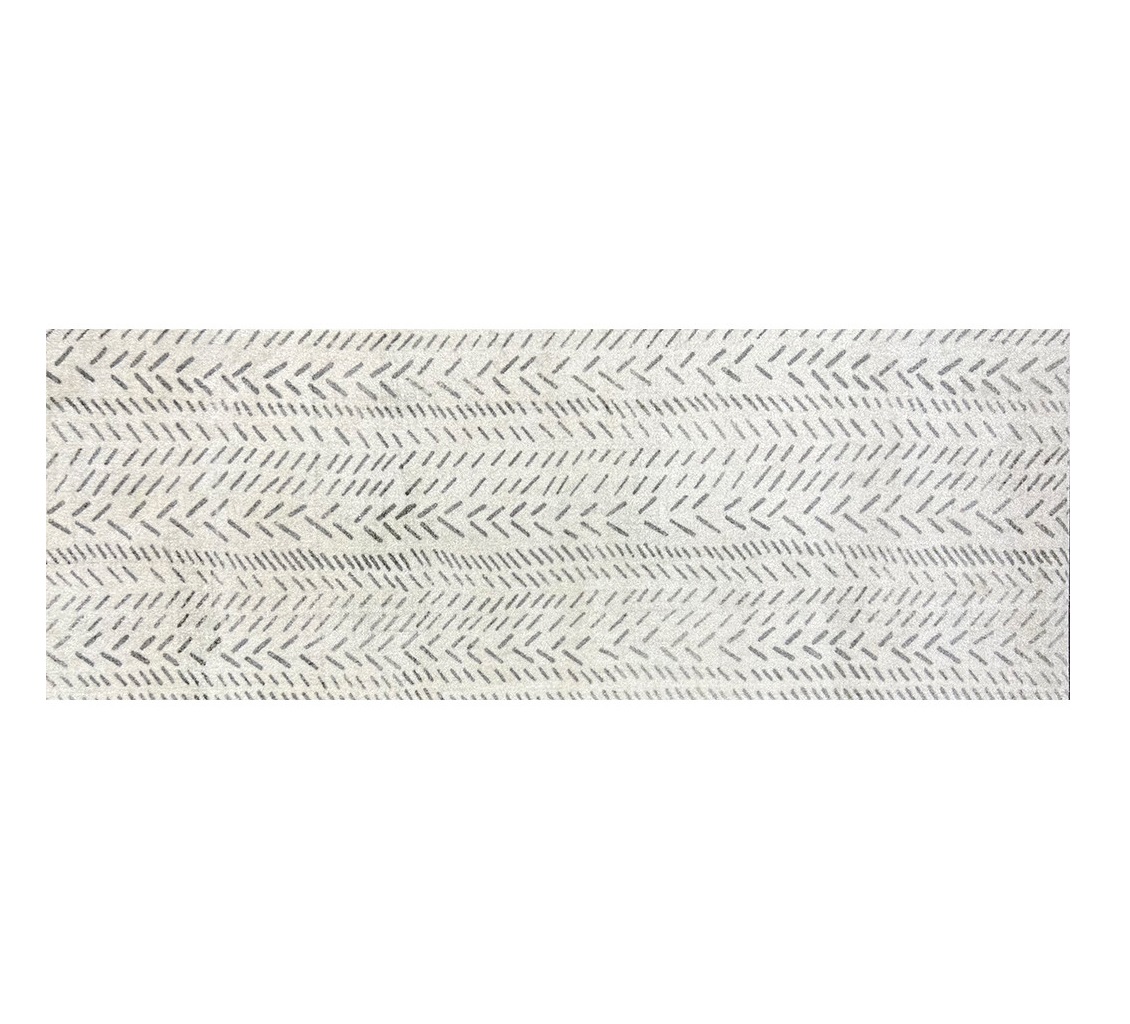 2 X 6 Taupe Abstract Machine Tufted Runner Rug With UV Protection