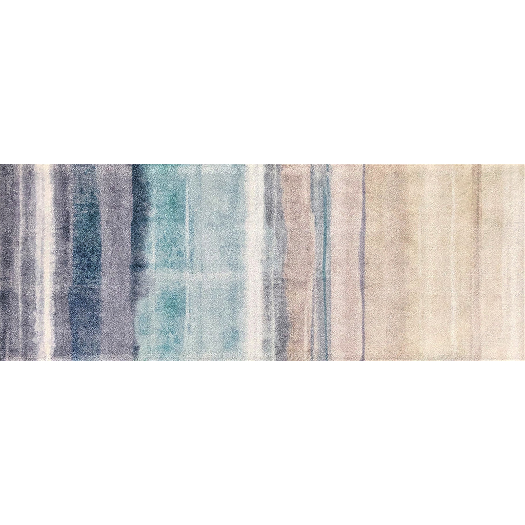 2 X 6 Turquoise Ombre Machine Washable Runner Rug With UV Protection