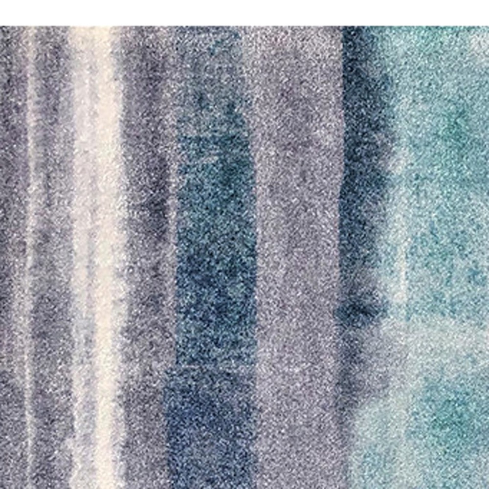 2 X 6 Turquoise Ombre Machine Washable Runner Rug With UV Protection