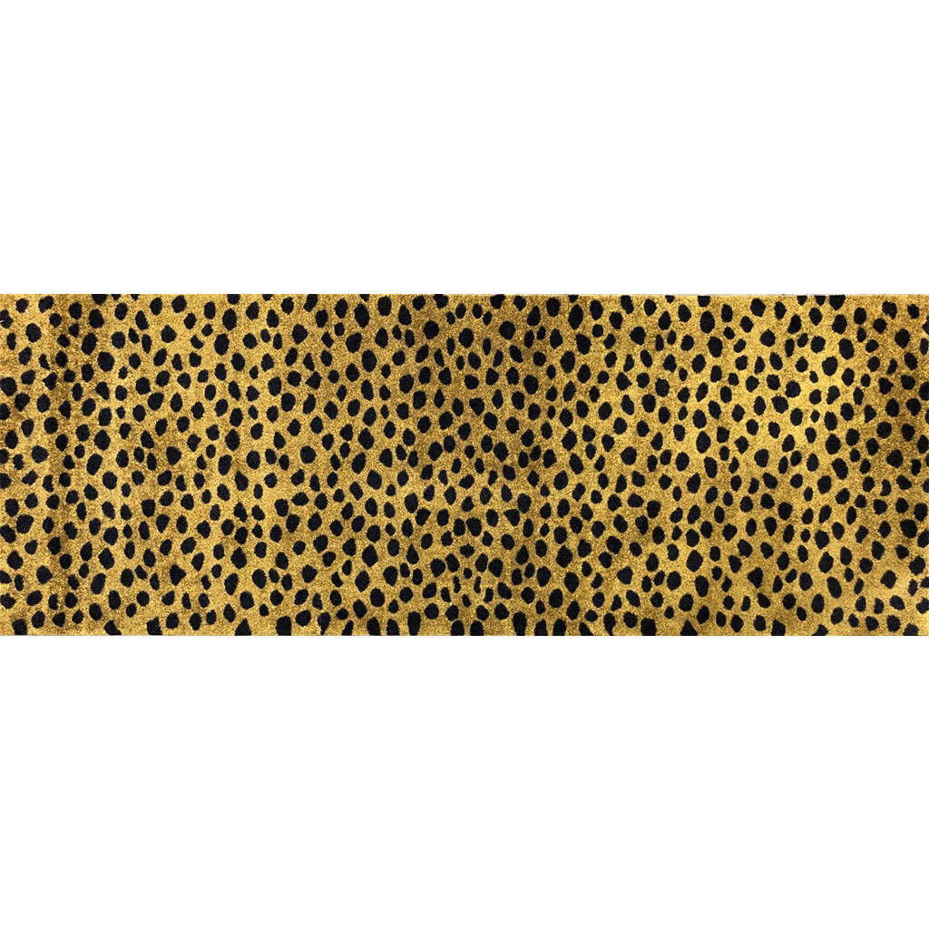 2 X 6 Bronze Leopard Print Washable Runner Rug With UV Protection