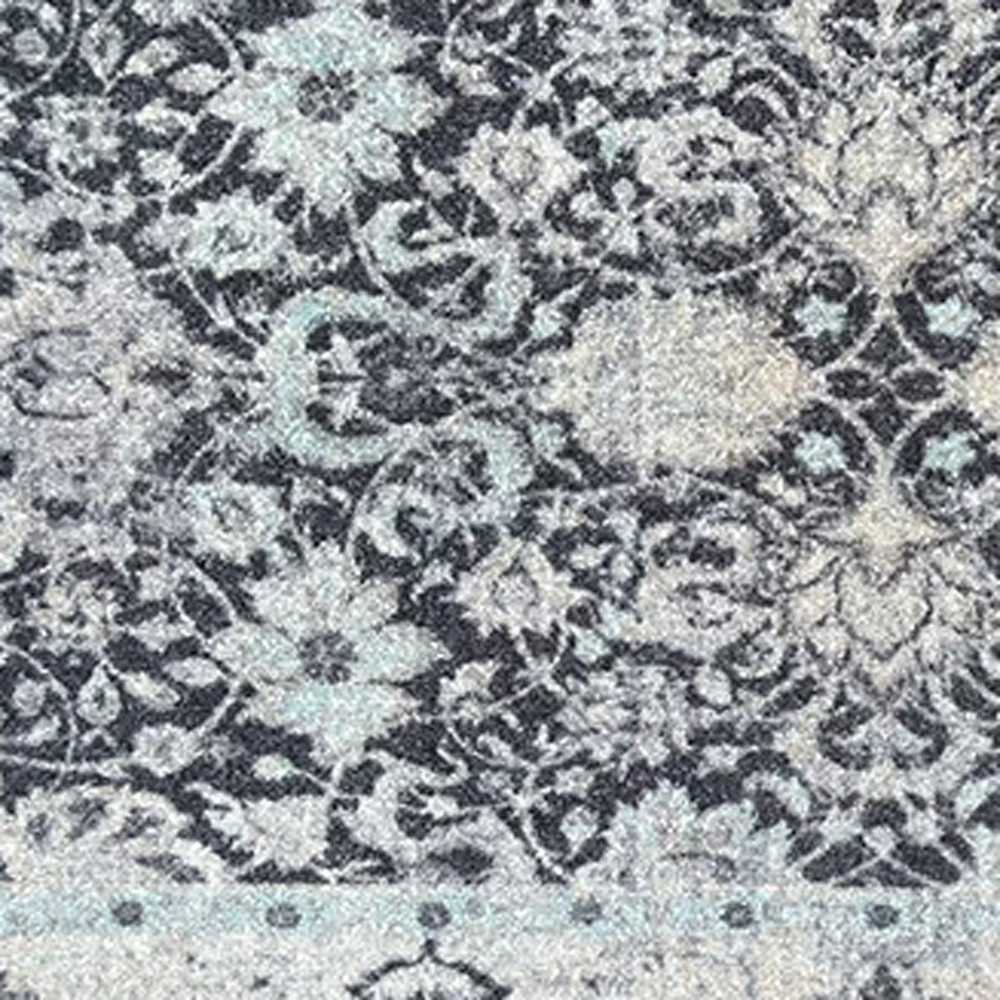 2 X 4 gray Oriental Washable Area Rug With UV Protection