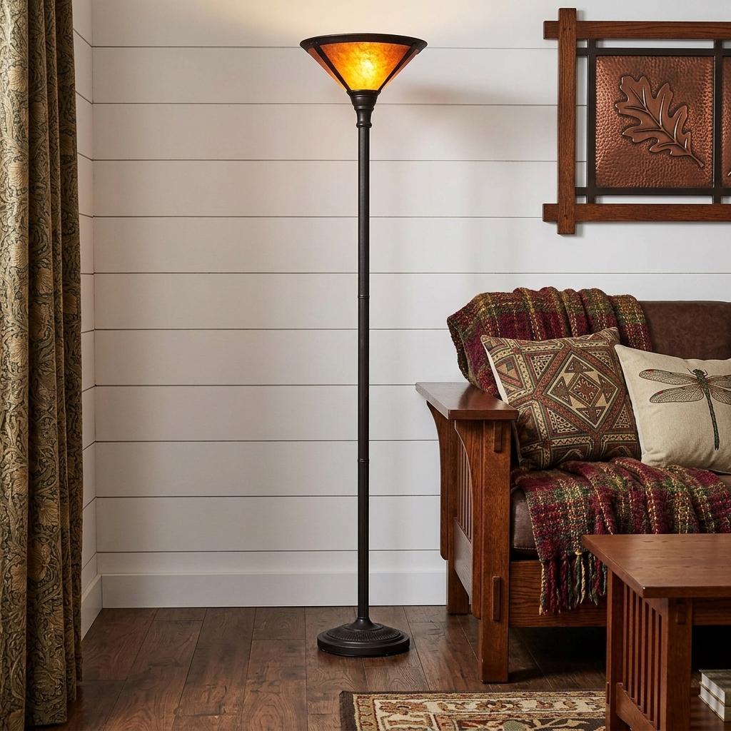HomeRoots Torchiere Floor Lamp