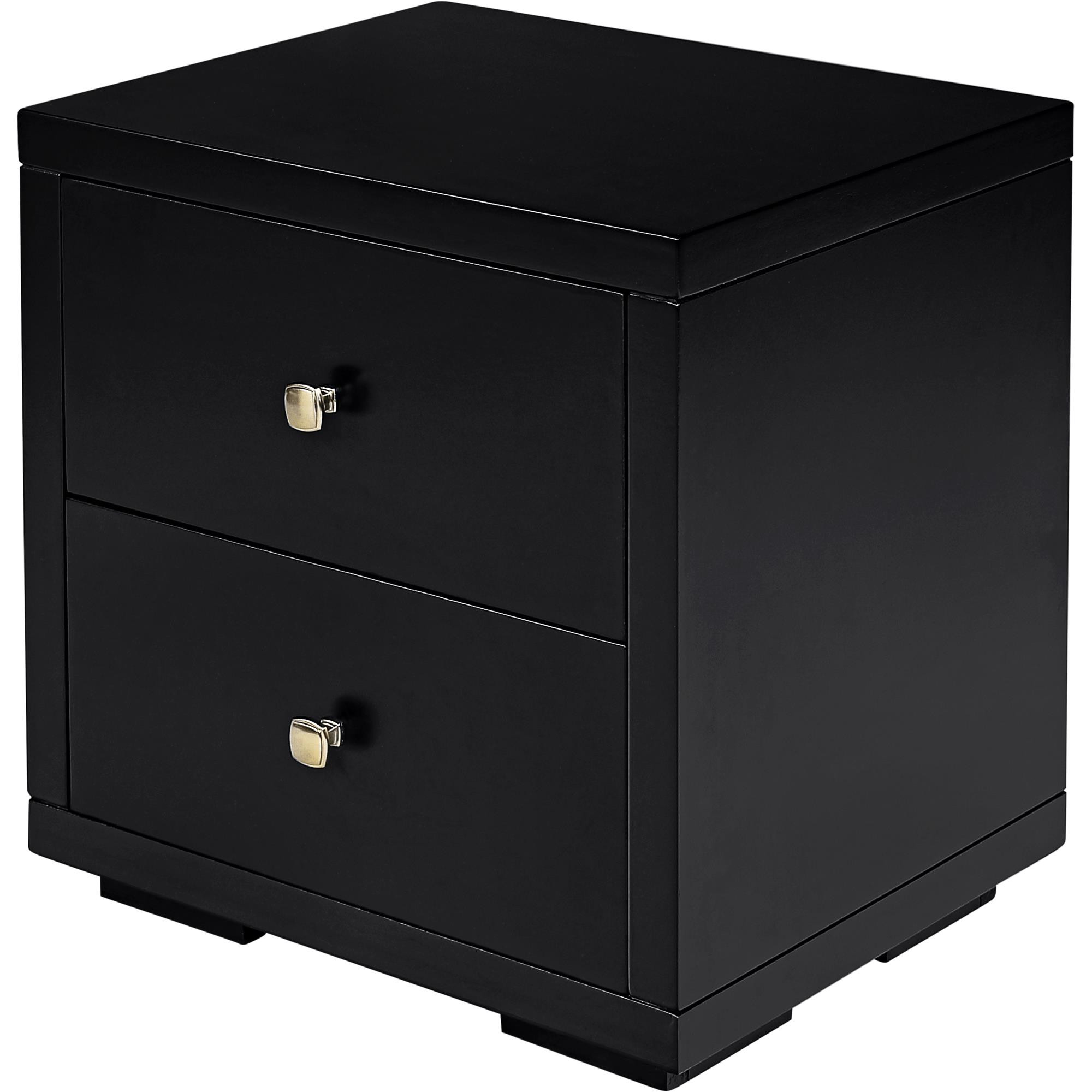 19" Black Two Drawer Nightstand-526869-1