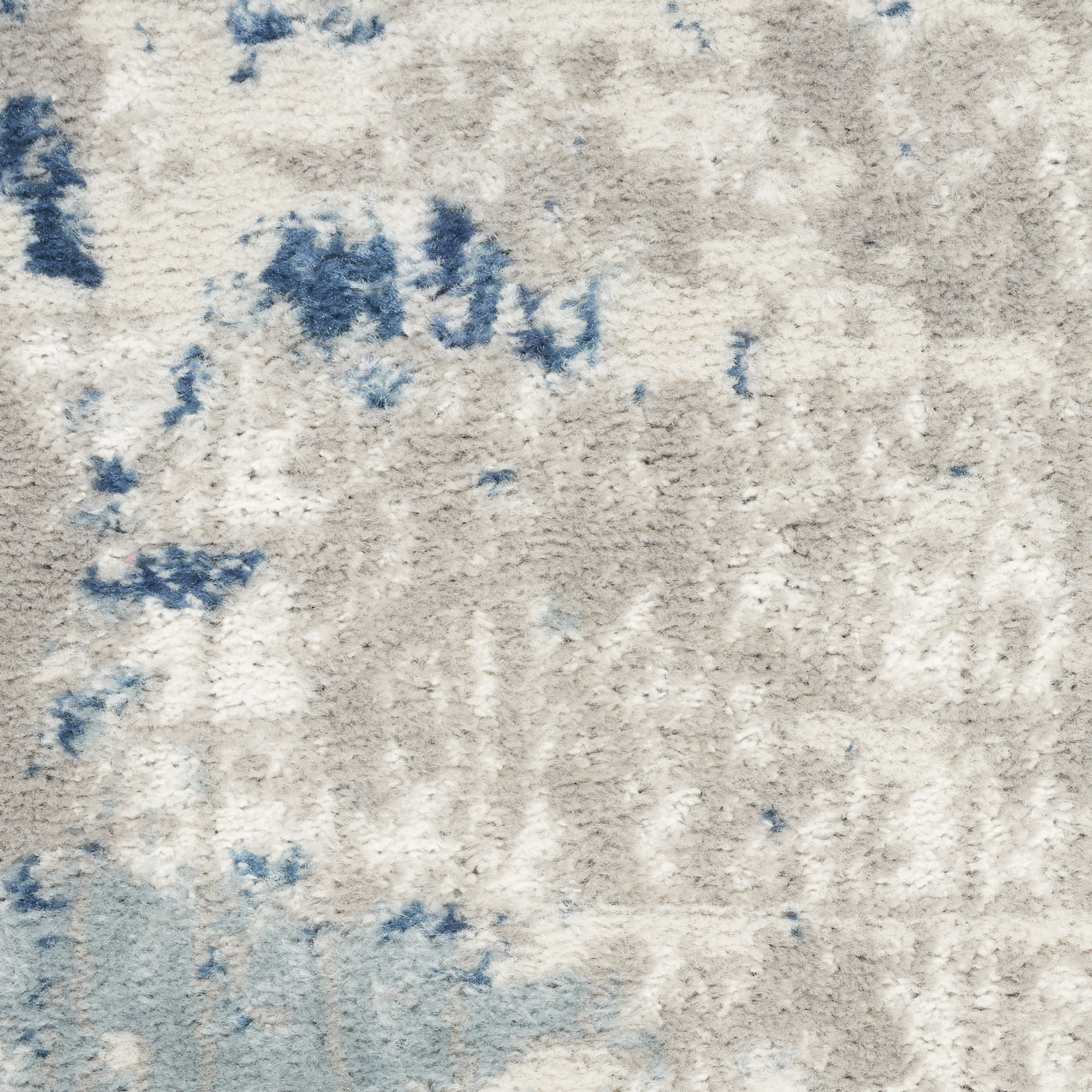 8" X 10" Blue and Gray Abstract Power Loom Area Rug