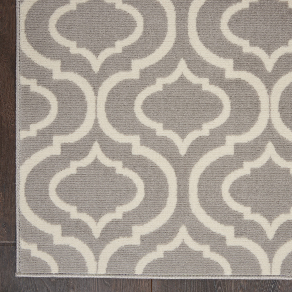 6" X 9" Gray Moroccan Power Loom Area Rug