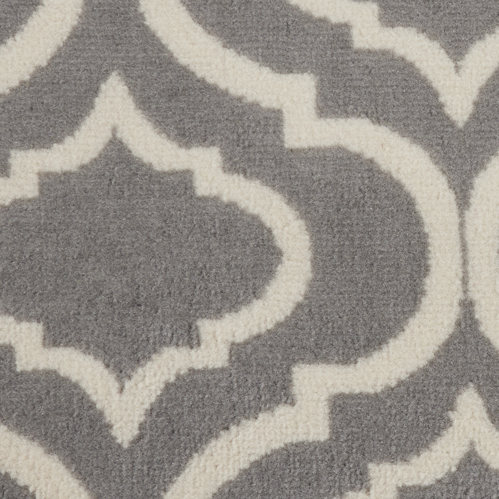 5" Gray Round Moroccan Power Loom Area Rug