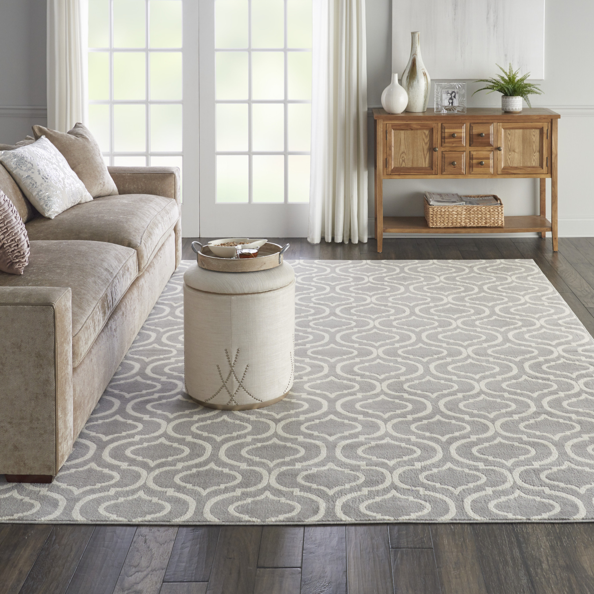 8" X 10" Gray Moroccan Power Loom Area Rug