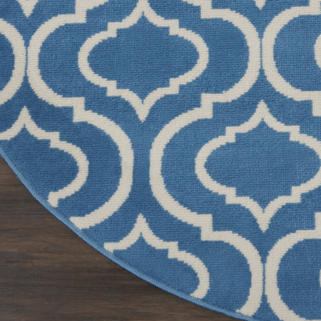 8 gray Round Moroccan Power Loom Area Rug