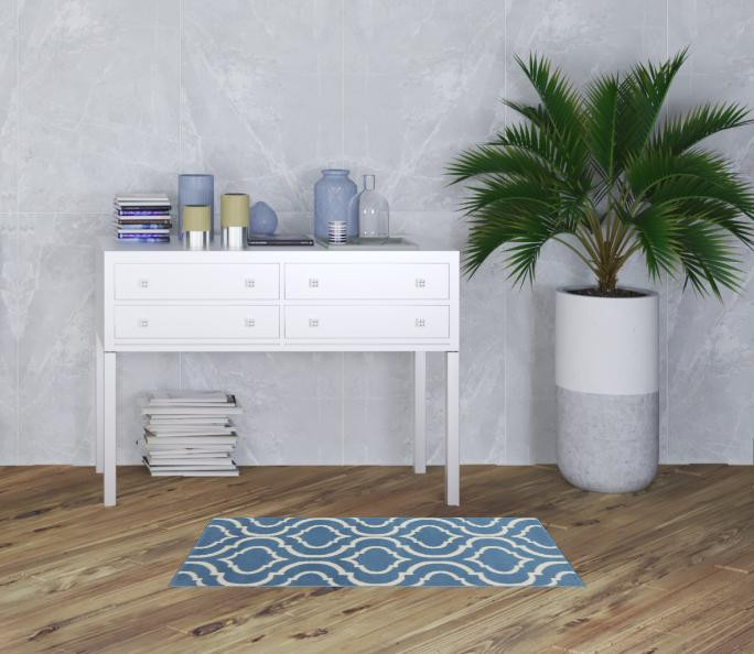 2 X 4 gray Moroccan Power Loom Area Rug