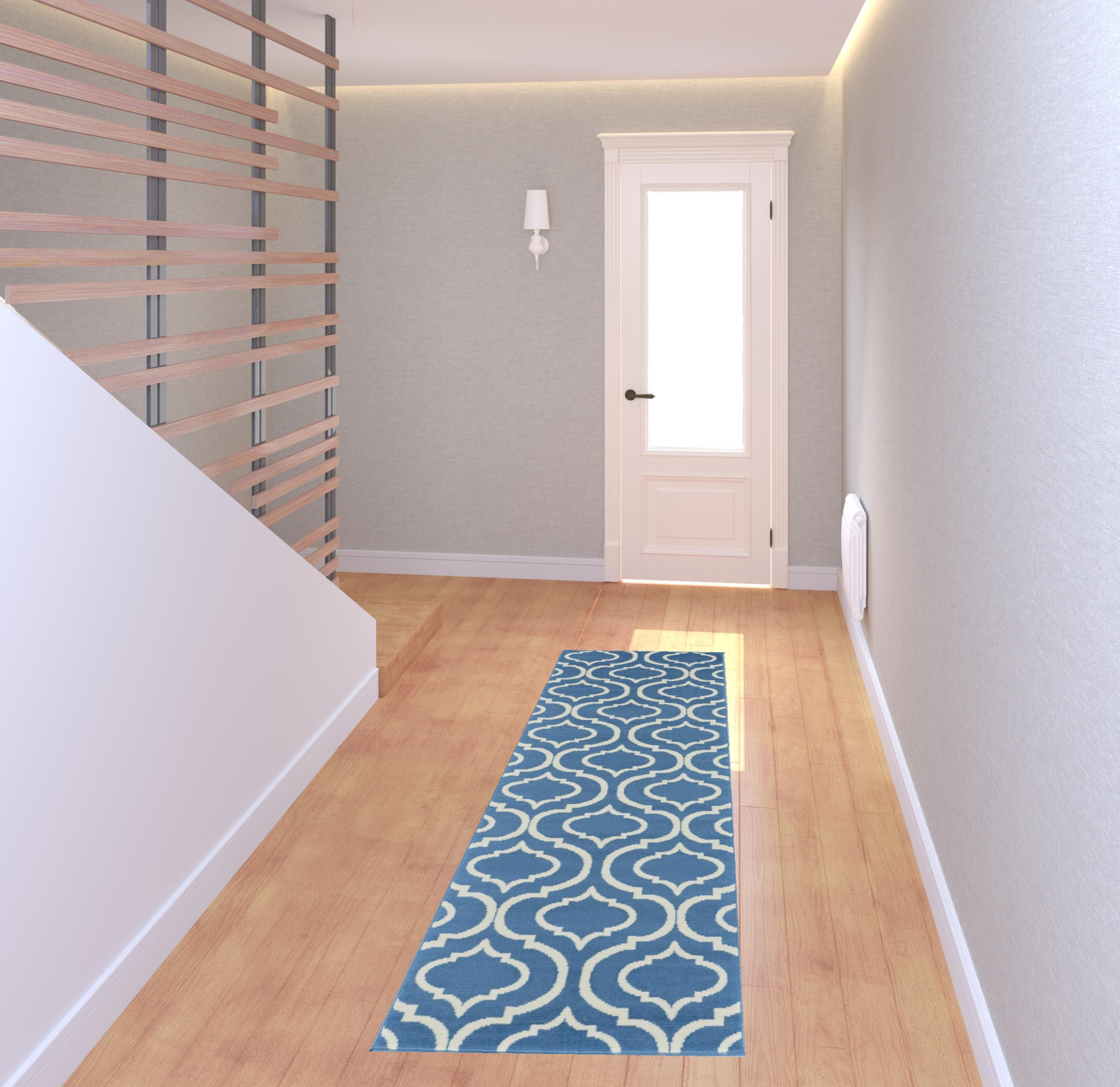 7 gray Moroccan Power Loom Runner Rug