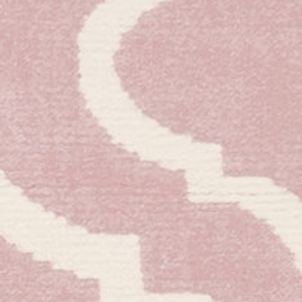 5" X 7" Pink and Ivory Moroccan Power Loom Area Rug