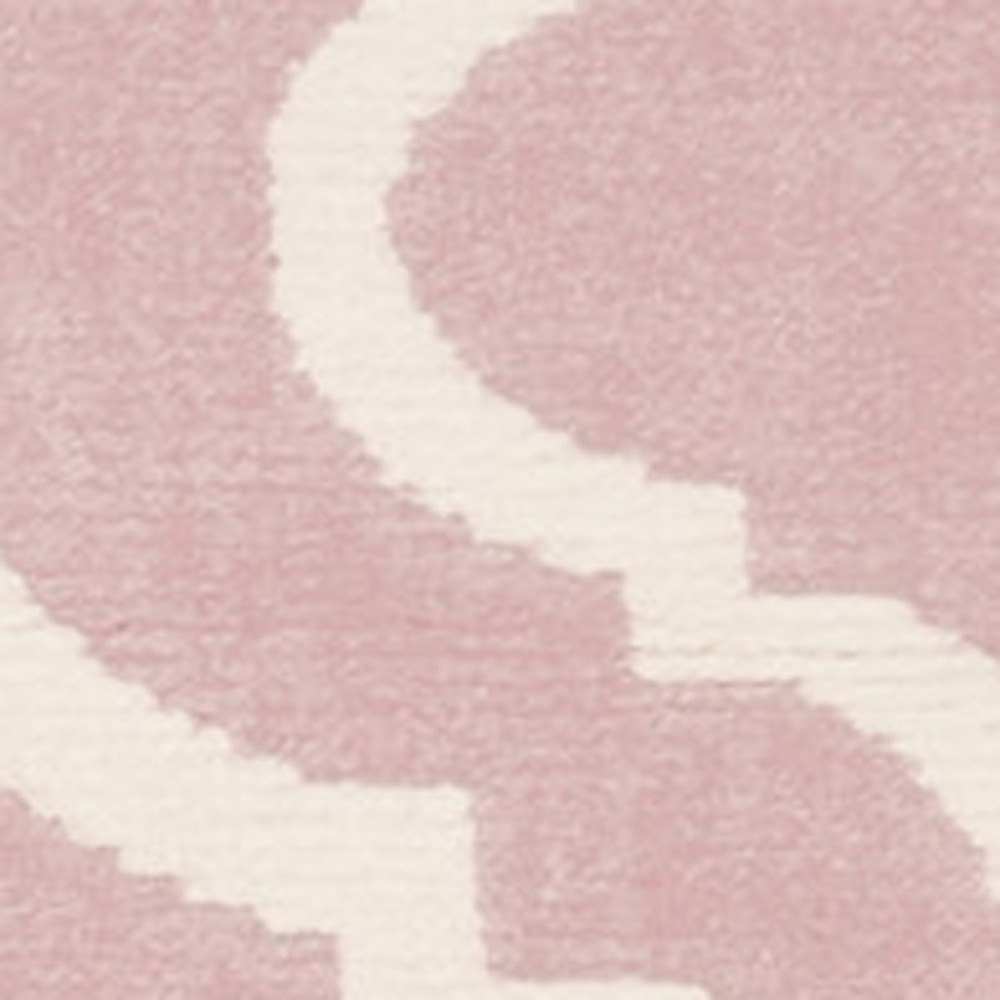 6" X 9" Pink and Ivory Moroccan Power Loom Area Rug