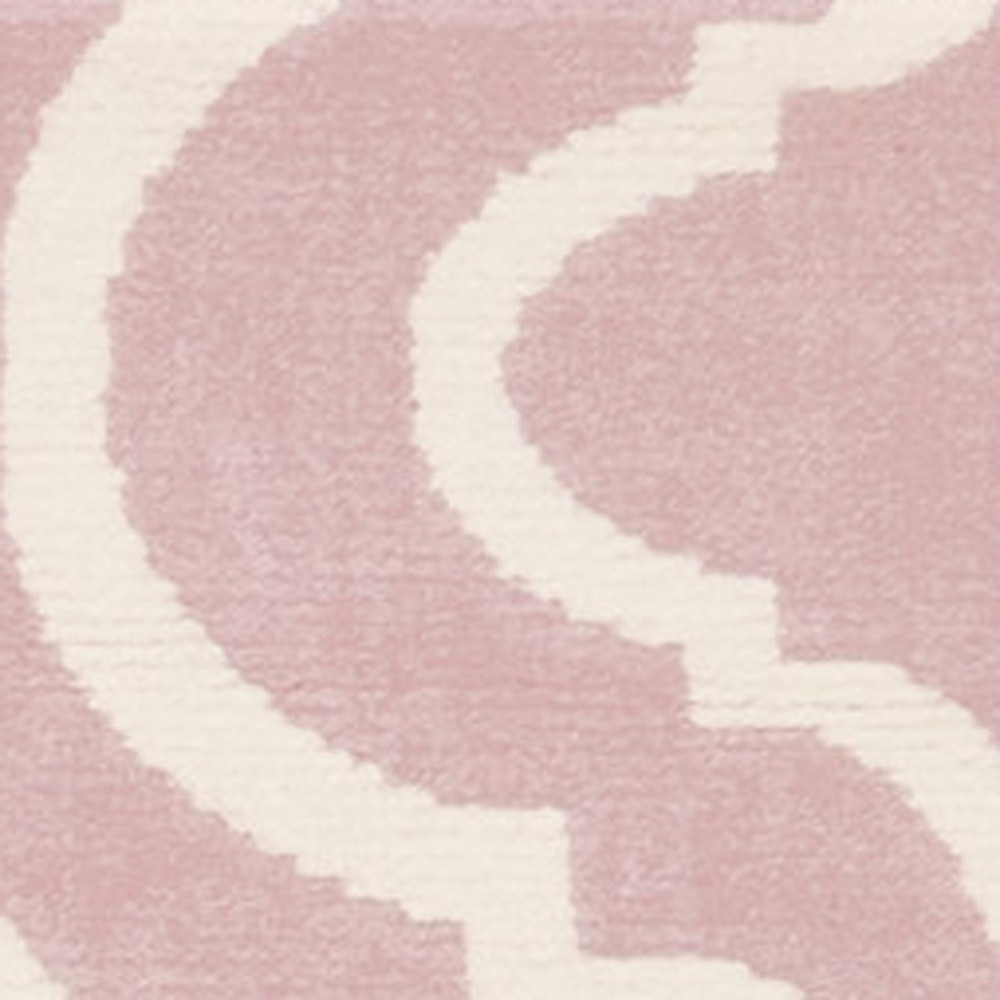 6" X 9" Pink and Ivory Moroccan Power Loom Area Rug