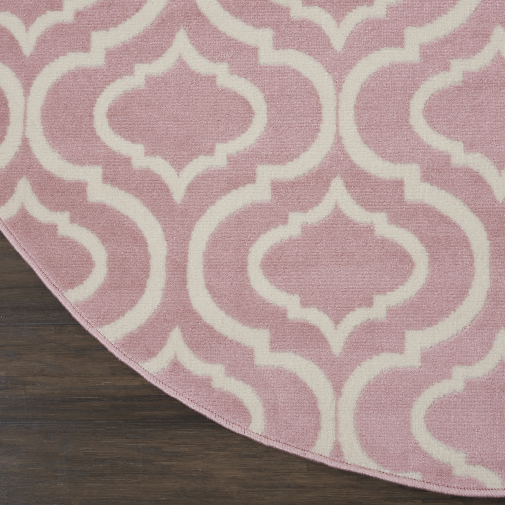 5 gray Round Moroccan Power Loom Area Rug