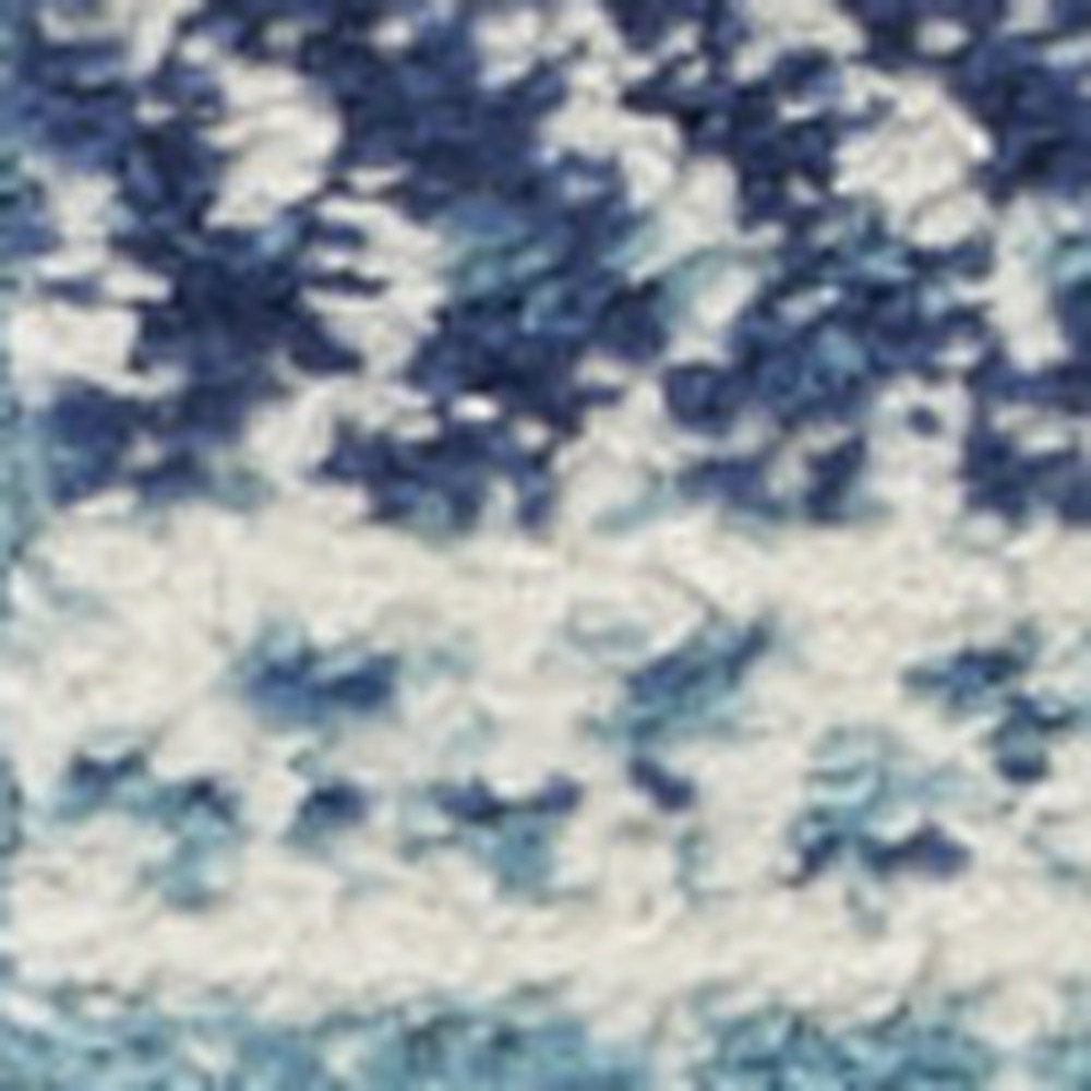 10" Navy Blue Floral Power Loom Runner Rug