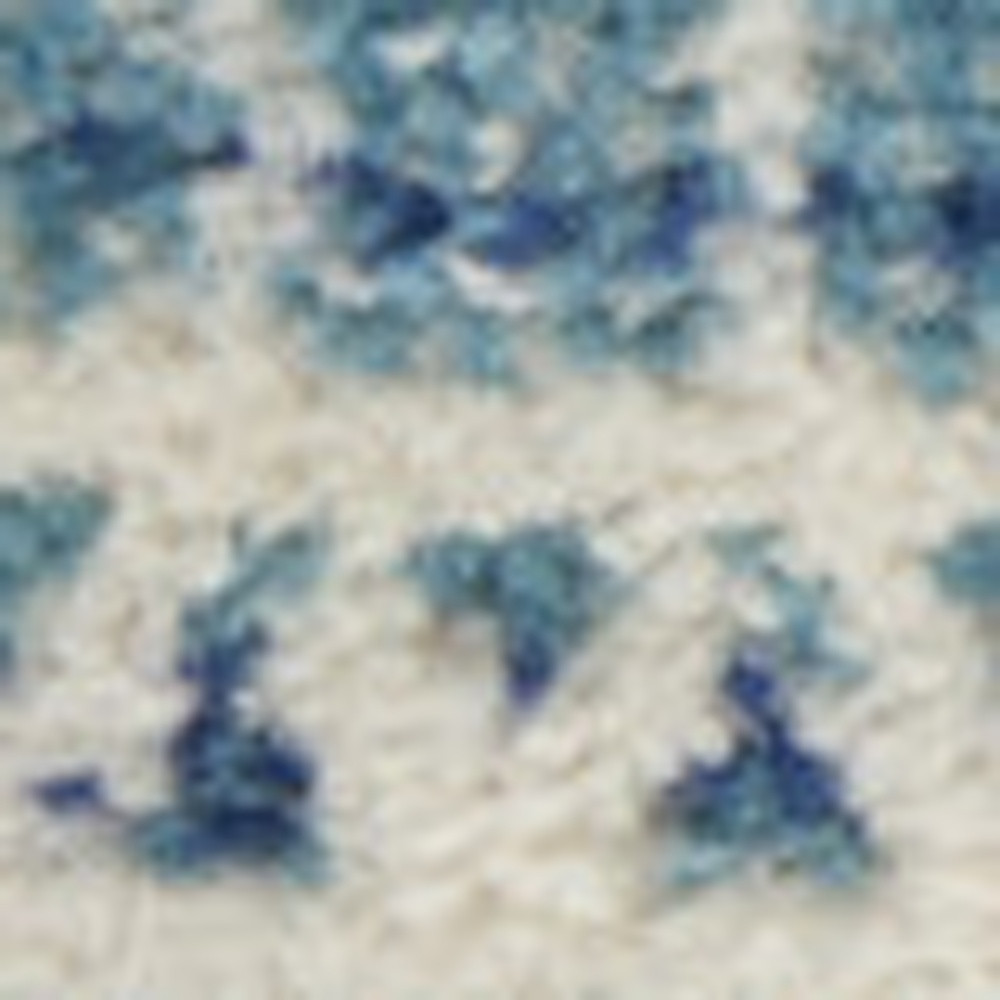 10" Navy Blue Floral Power Loom Runner Rug