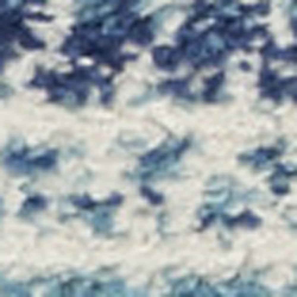 10" Navy Blue Floral Power Loom Runner Rug