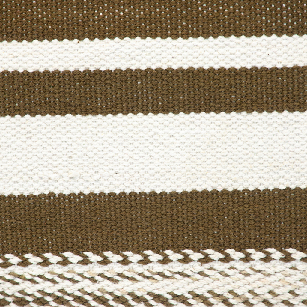 18" Brown and White Striped Cotton Throw Pillow