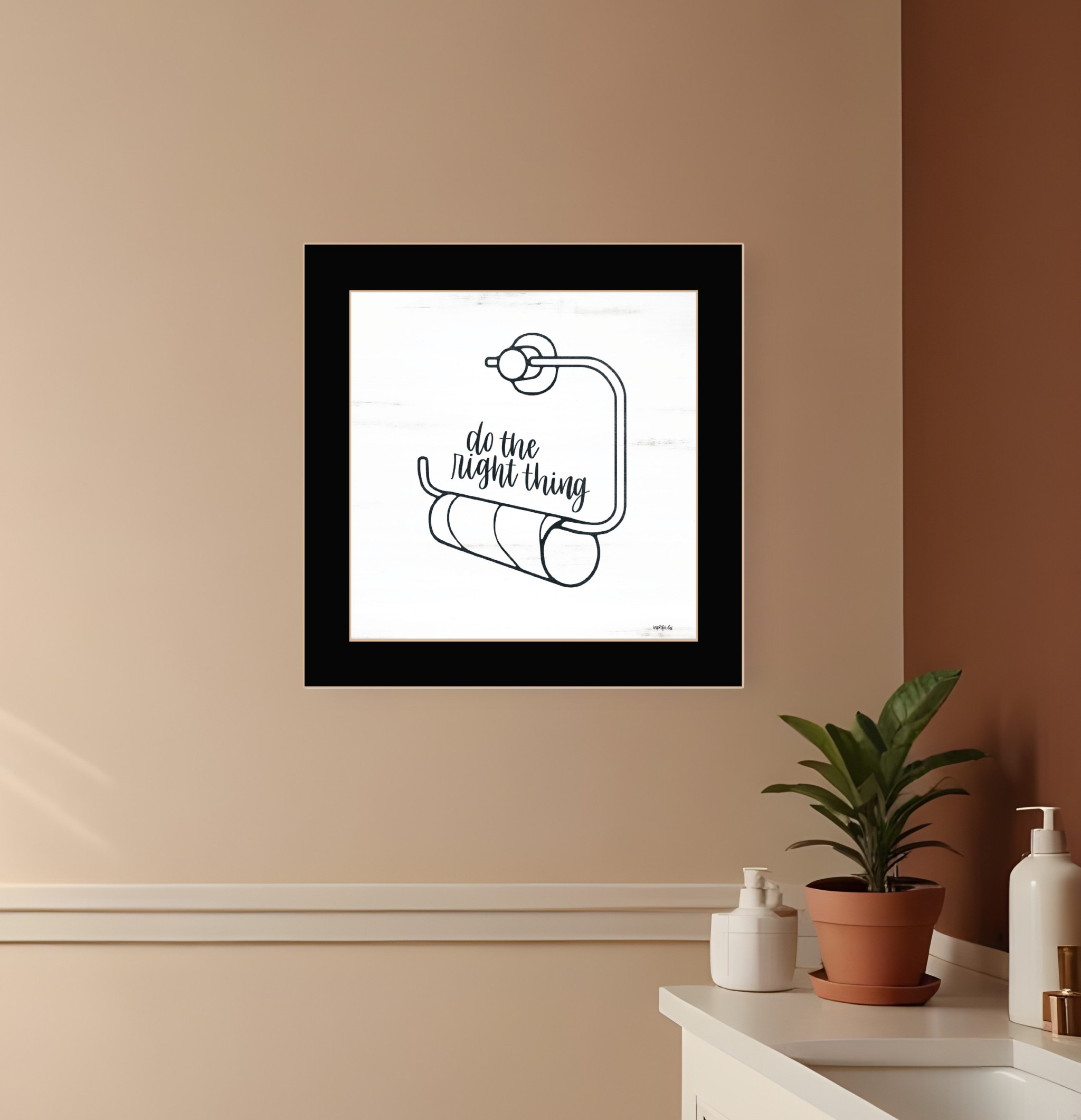 Empty Toilet Paper Roll Black Framed Print Wall Art-529811-1