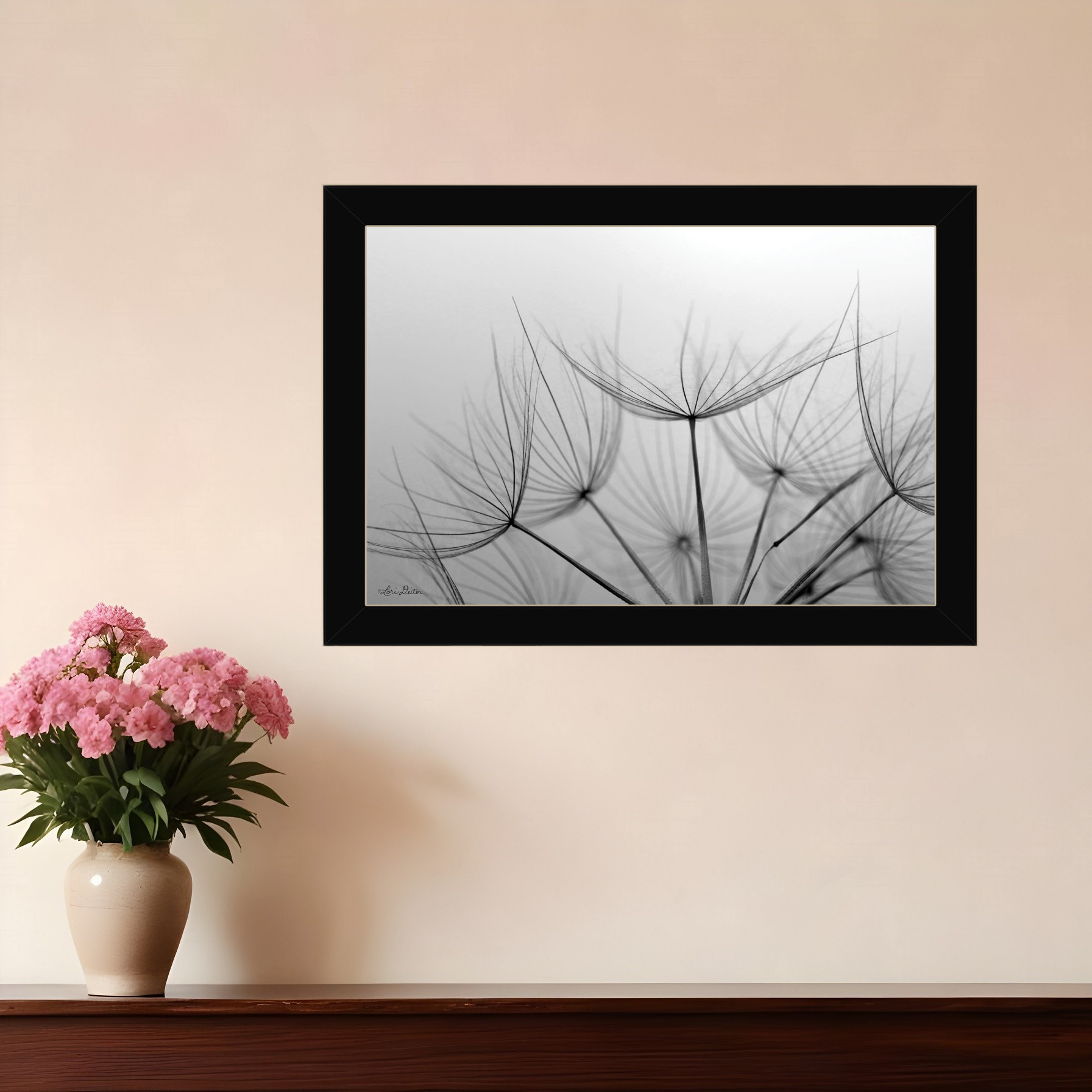Love is a Delicate Flower Black Framed Print Wall Art-530159-1