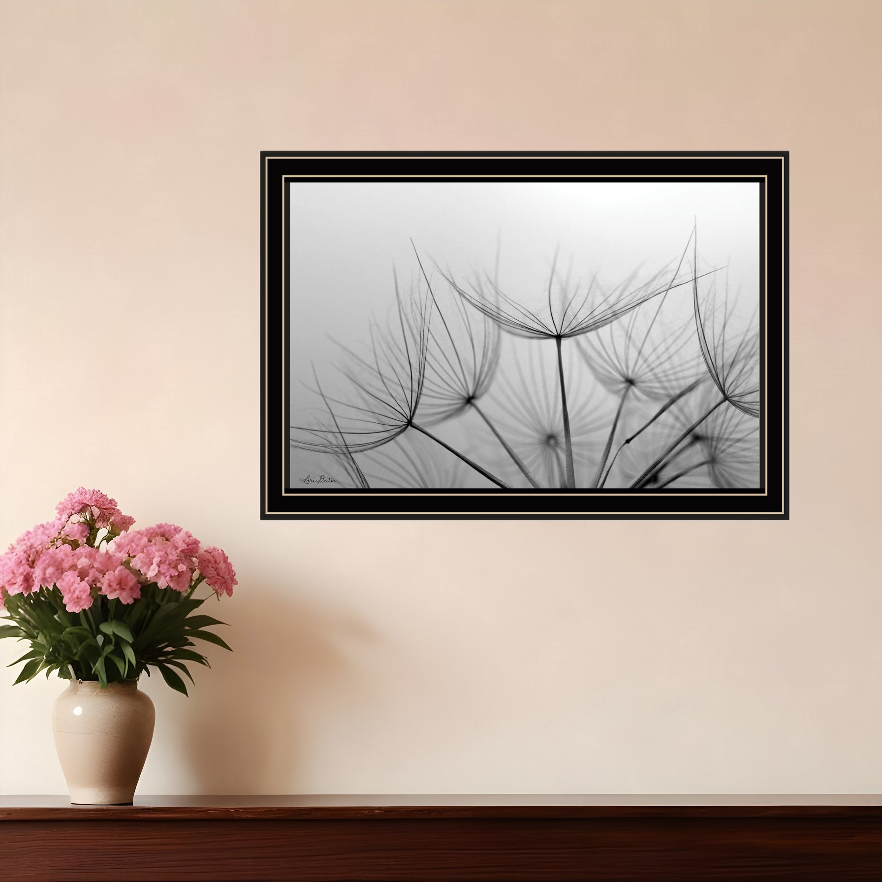 Love is a Delicate Flower Black Framed Print Wall Art-530160-1