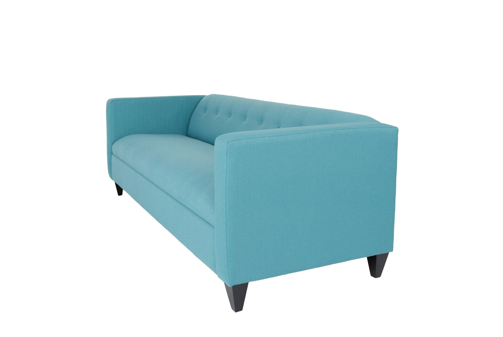 80" Teal Blue Polyester And Dark Brown Sofa-530483-1