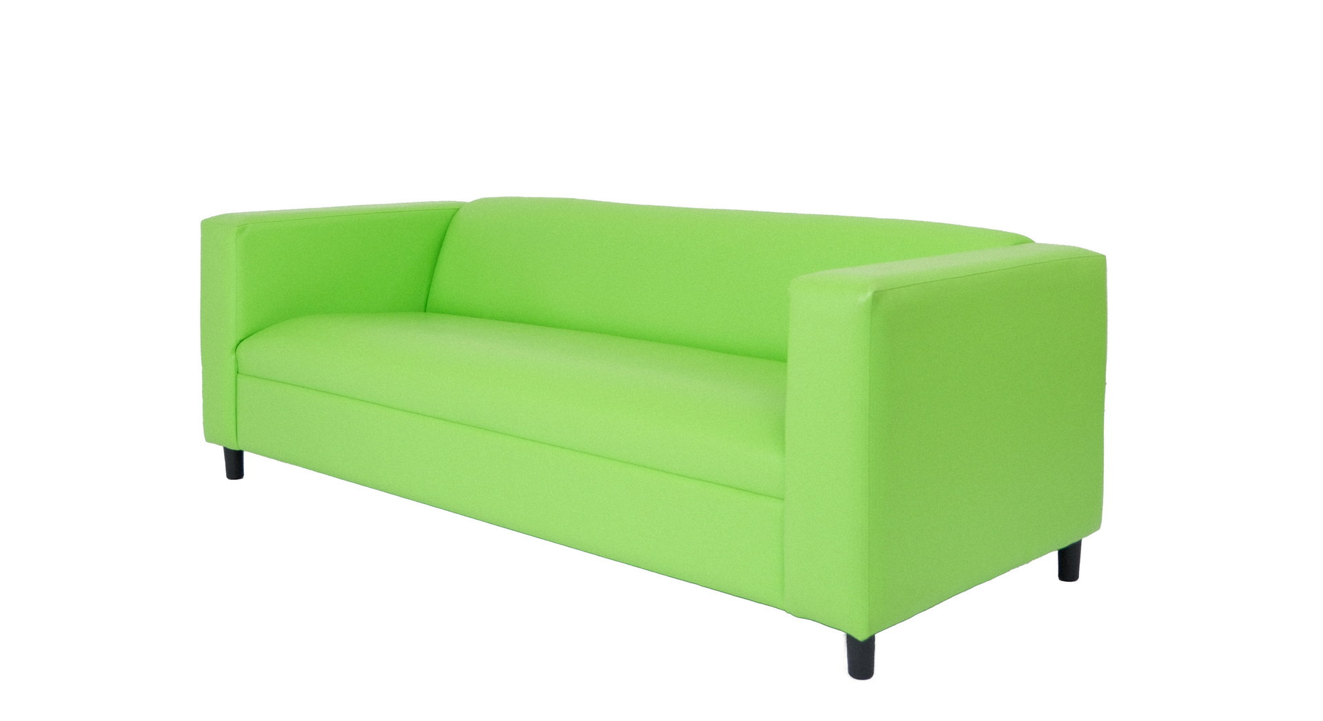 84" Green Faux Leather And Black Sofa-530486-1