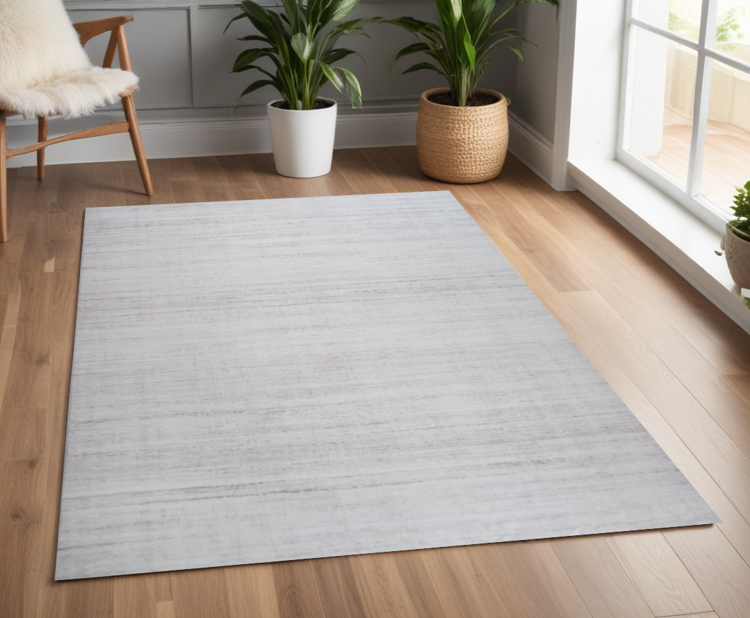 4" X 6" Beige Abstract Area Rug