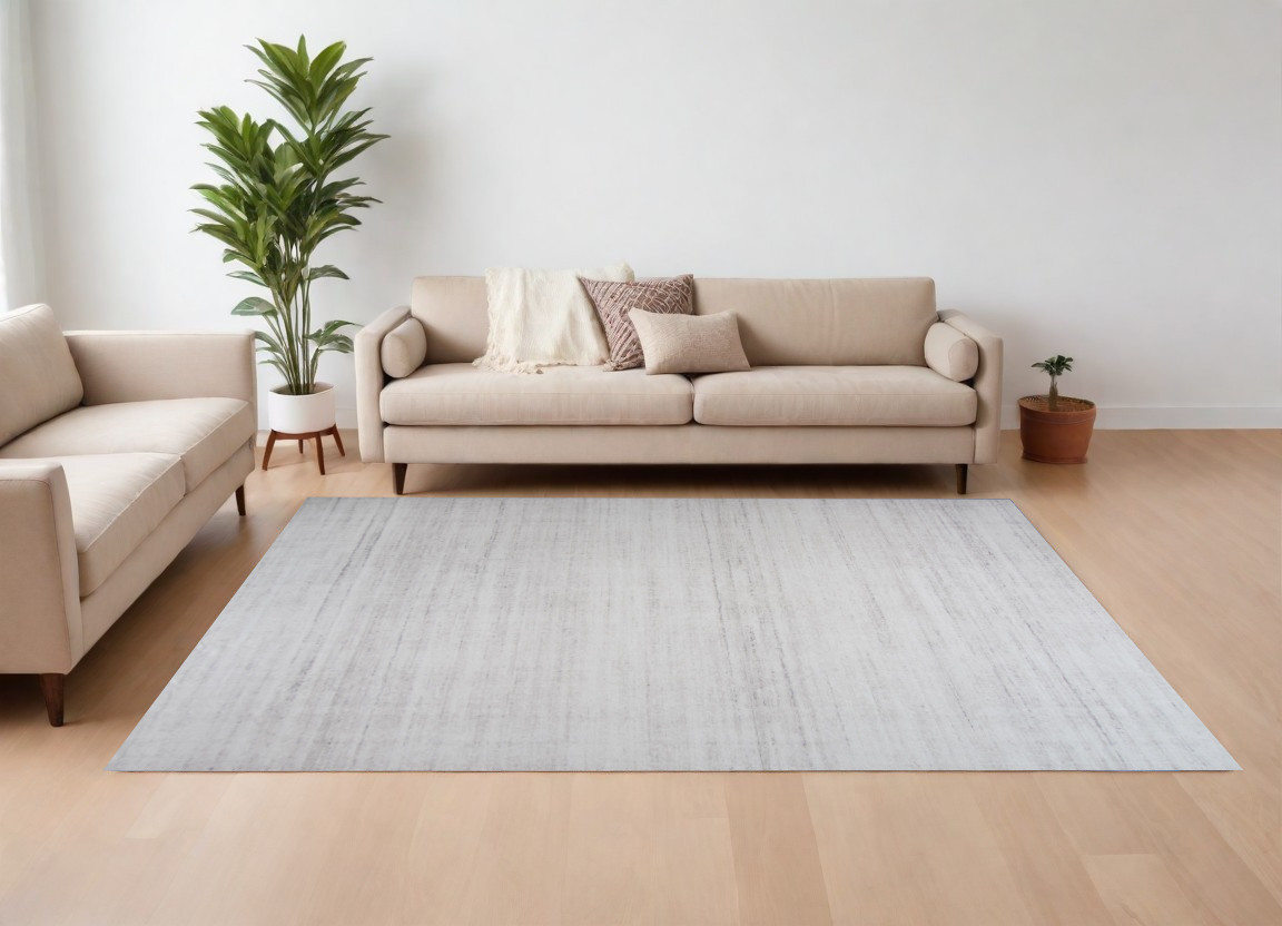 7" X 10" Beige Abstract Area Rug