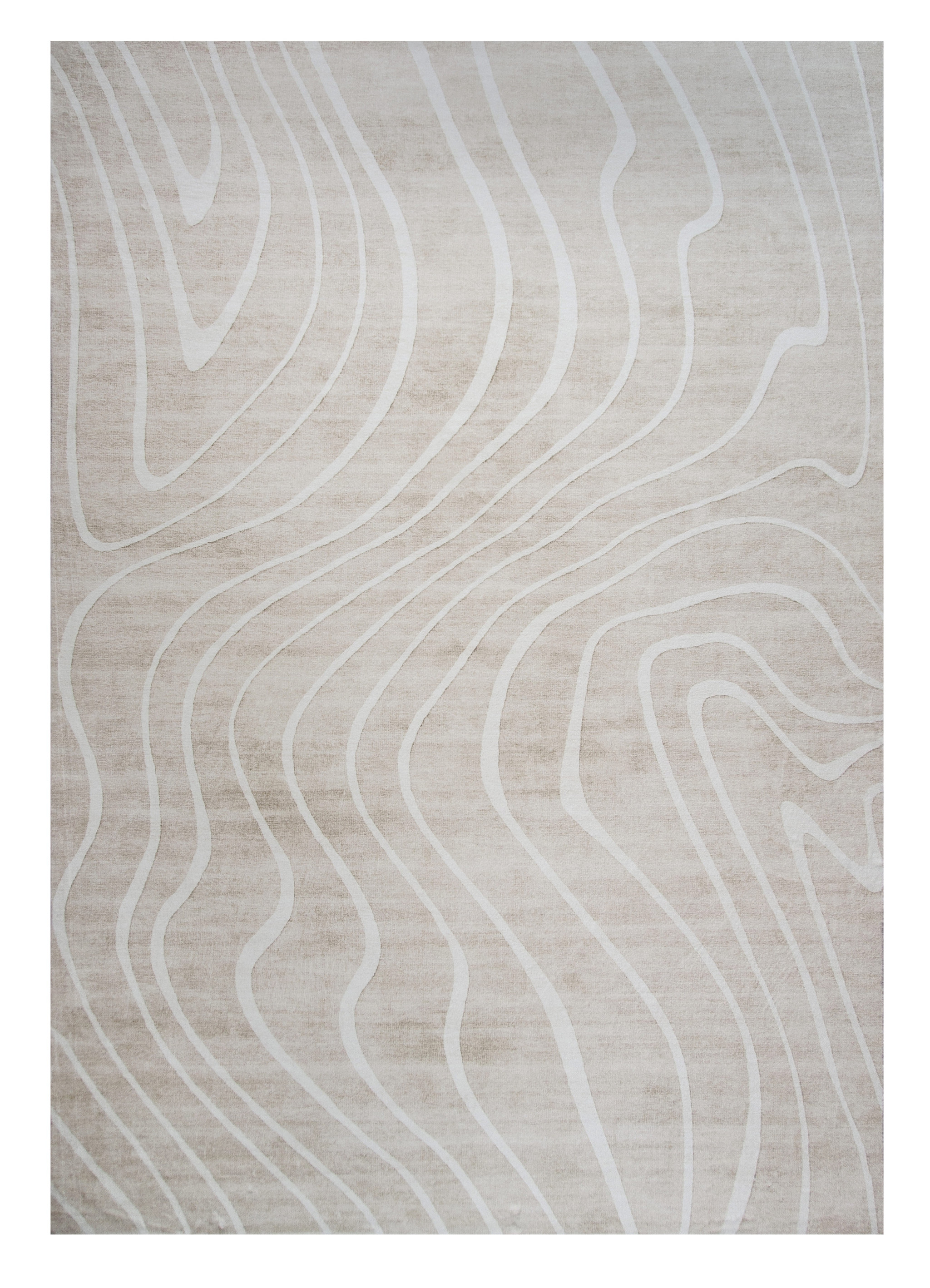 4" X 6" Beige and Ivory Abstract Distressed Area Rug