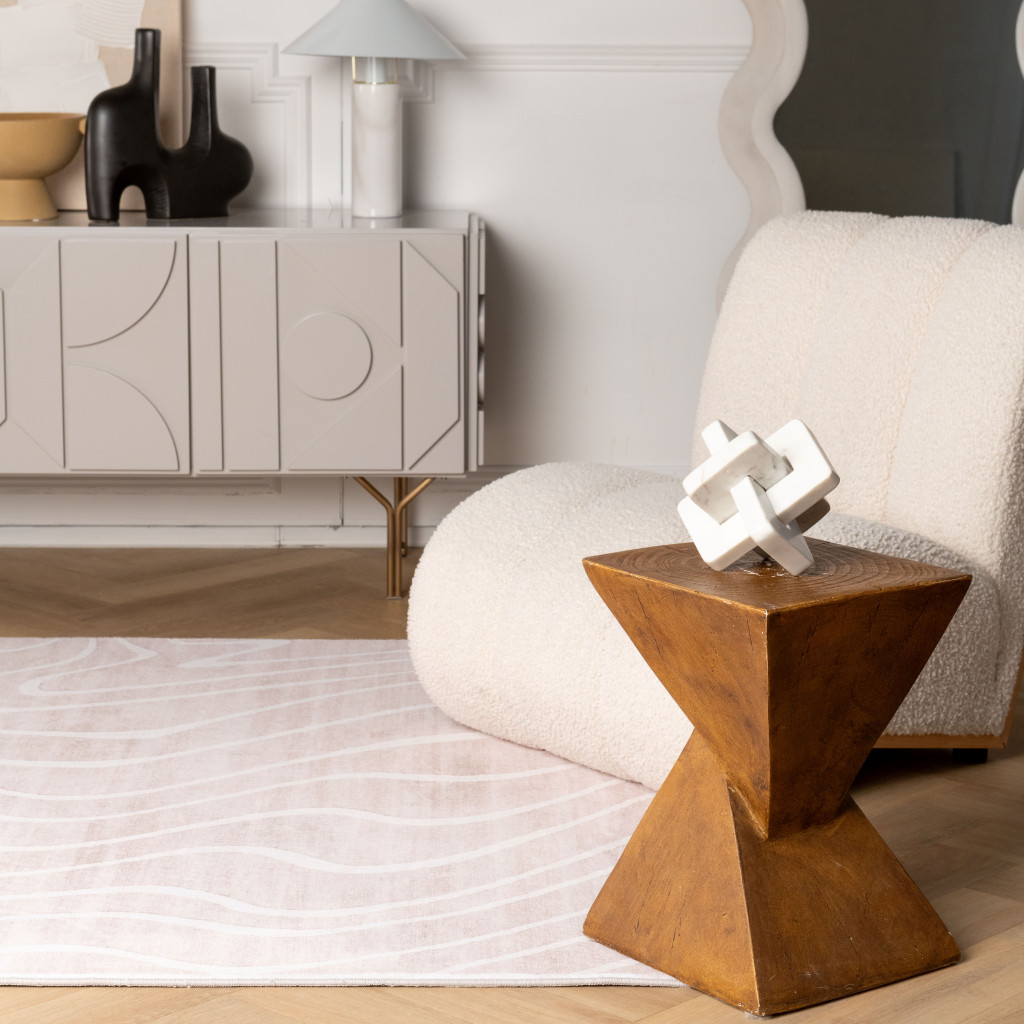 4" X 6" Beige and Ivory Abstract Distressed Area Rug