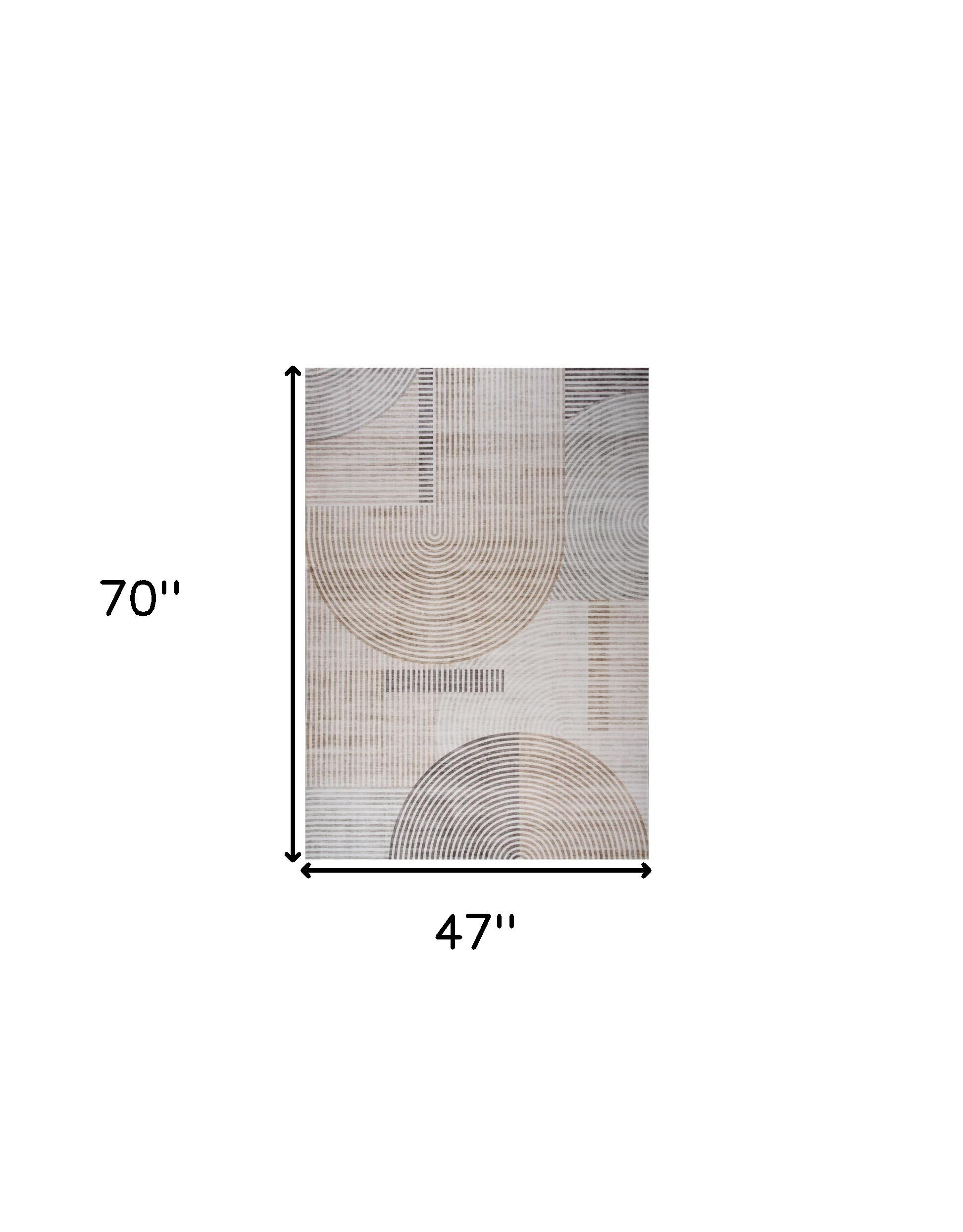 4" X 6" Beige and Brown Abstract Distressed Area Rug