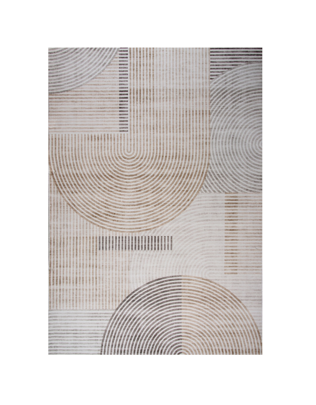 4" X 6" Beige and Brown Abstract Distressed Area Rug