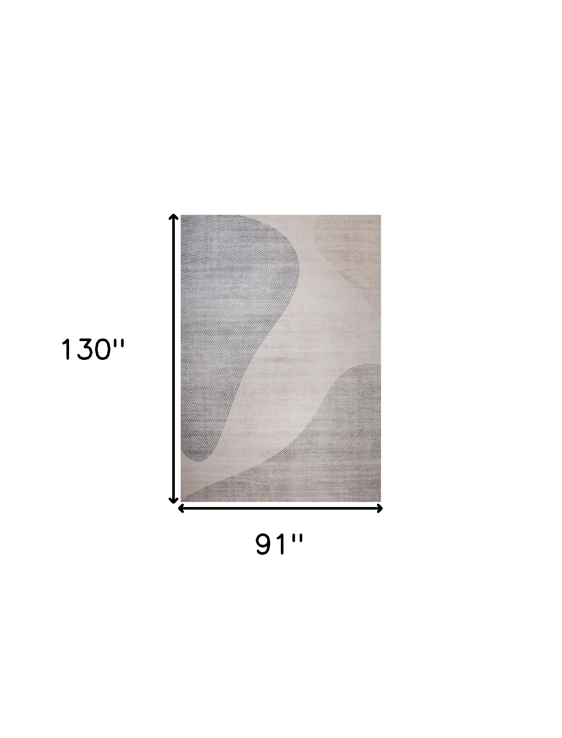 8" X 11" Beige and Brown Abstract Distressed Area Rug