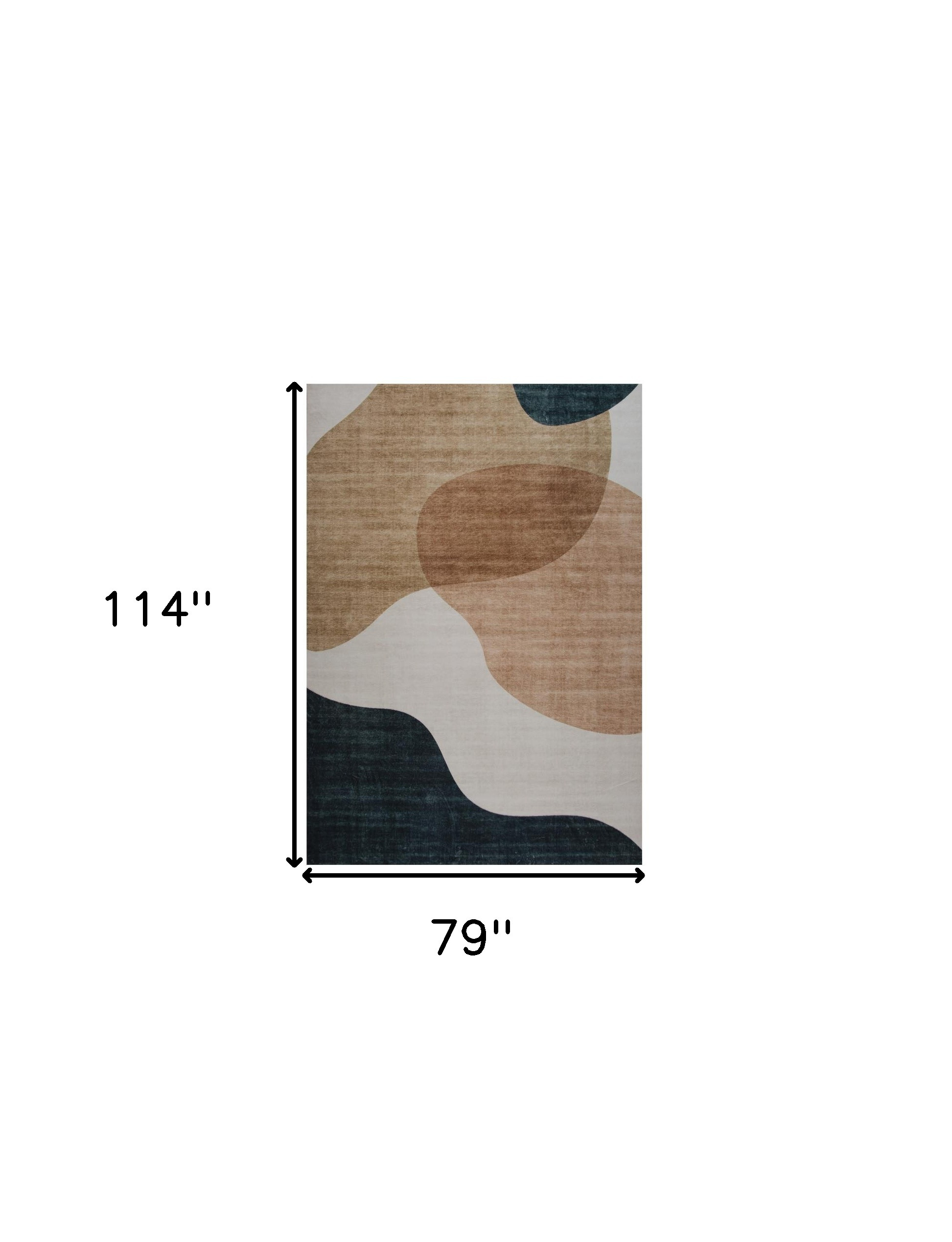 7" X 10" Beige and Green Abstract Distressed Area Rug