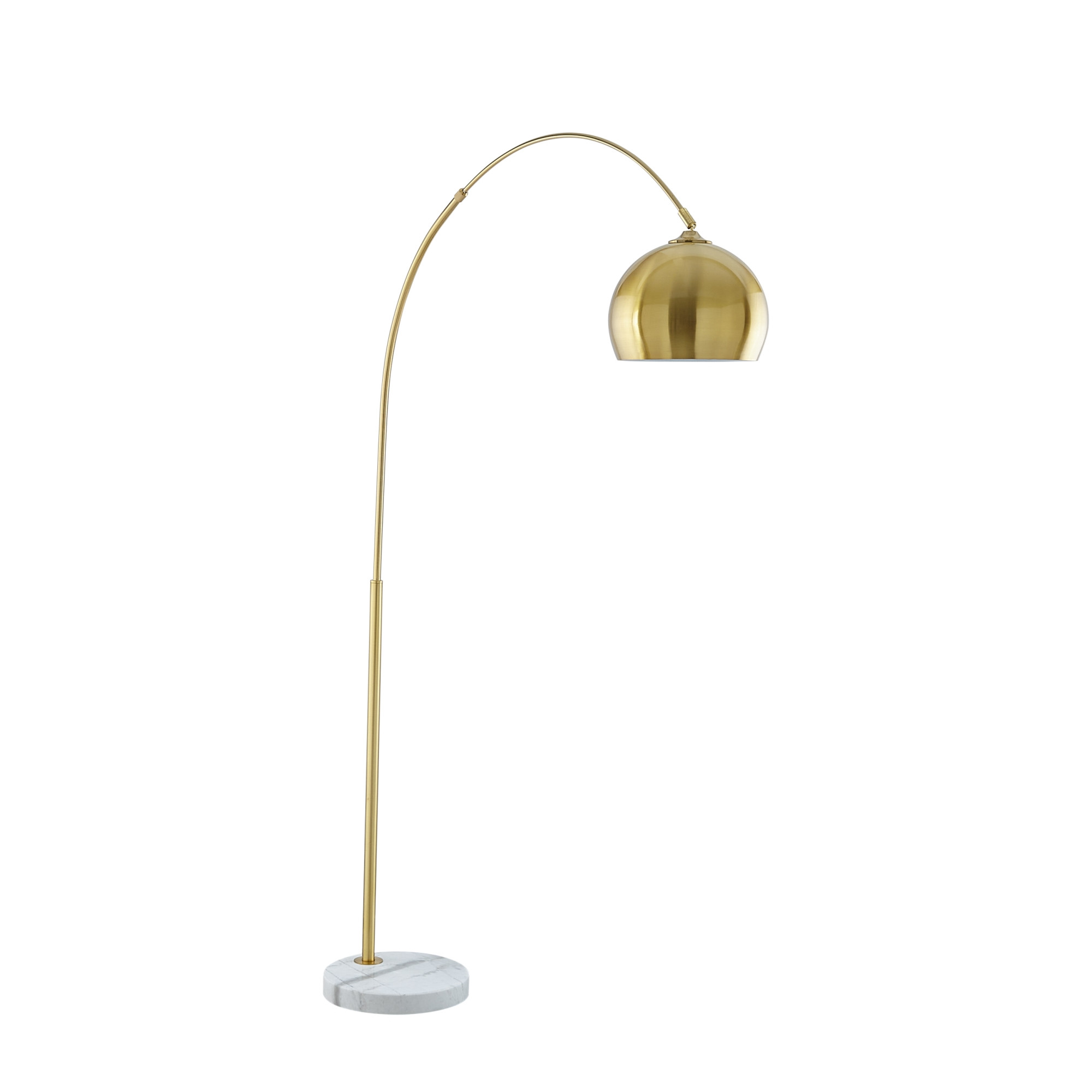 76" Brass Arched Floor Lamp With Brass Dome Shade-530711-1
